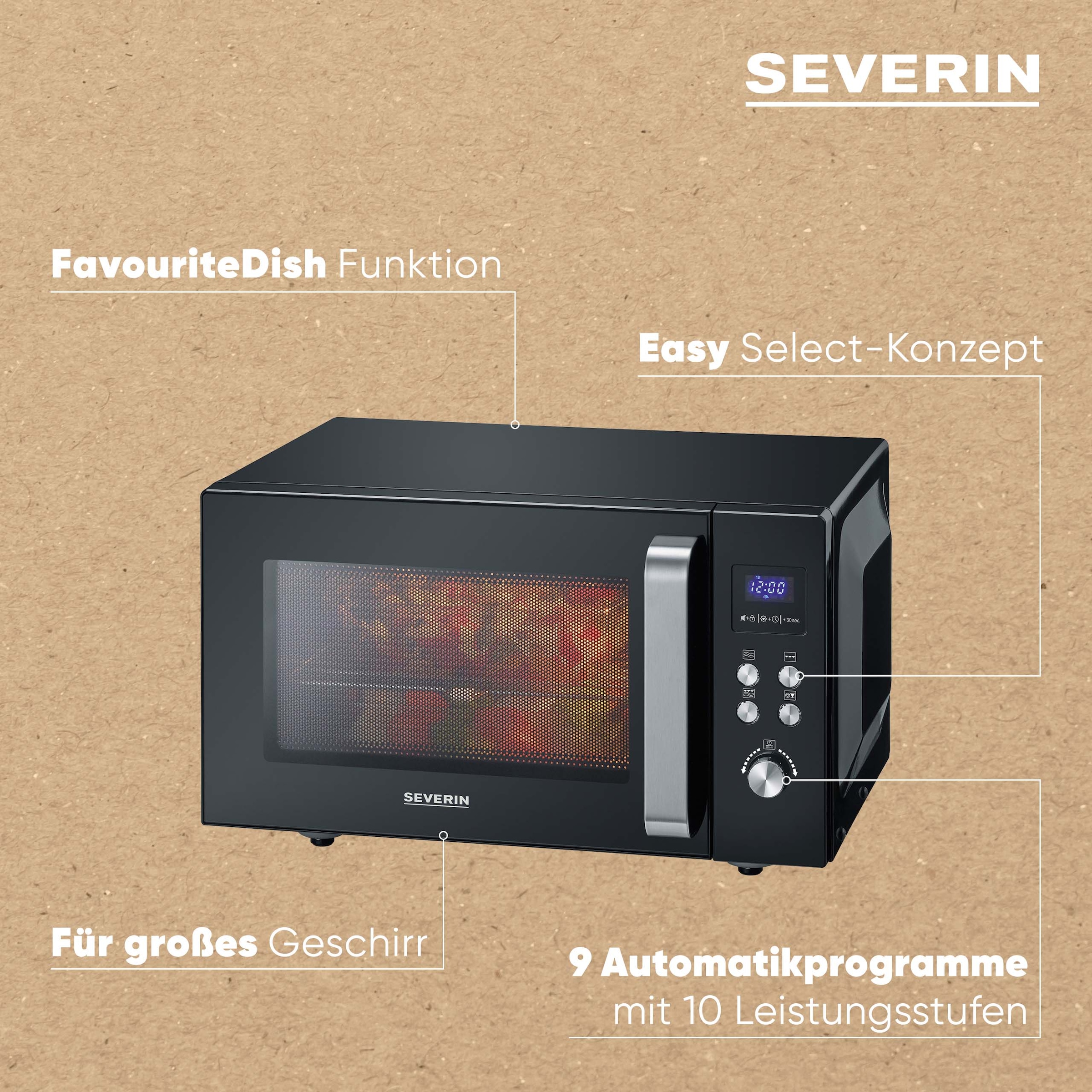 Severin Mikrowelle »MW 7763« Grill | Mikrowelle 1000 W 2-in-1 Mikrowelle mit Glasboden und Grill