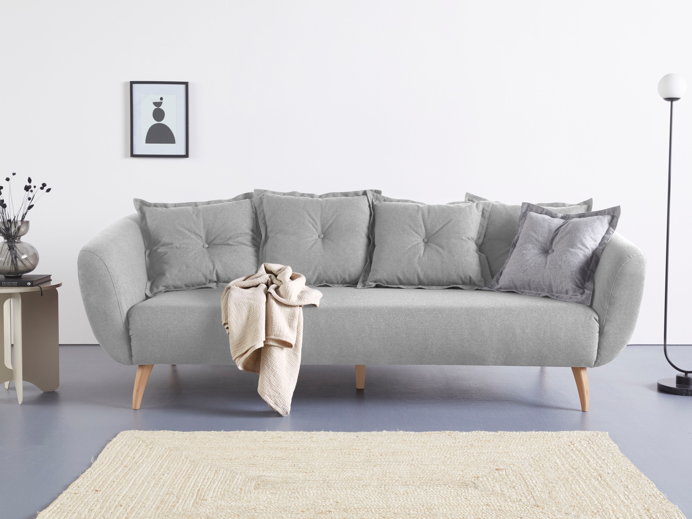 Home affaire 3-Sitzer "Baggio modern und romantisches Design, bequem", Zier günstig online kaufen