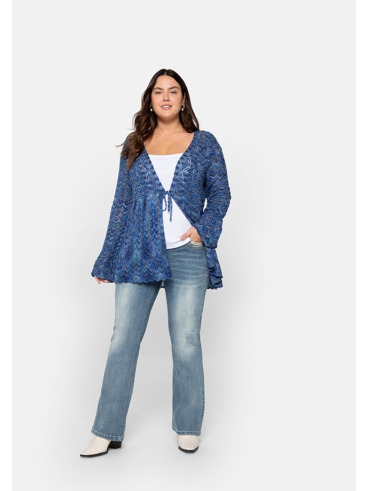 sheego by Joe Browns Cardigan »Große Größen«, mit Wellensaumkante kaufen |  BAUR