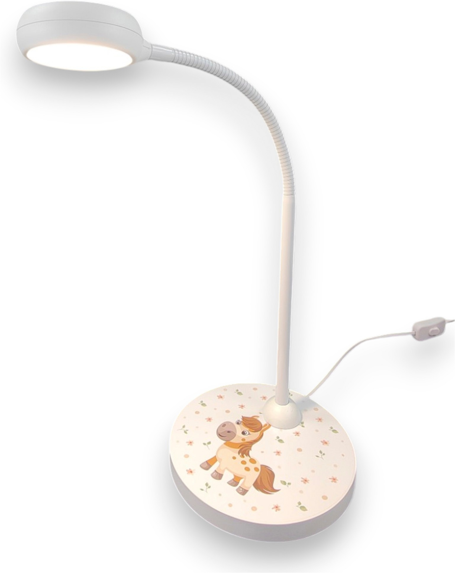 niermann Schreibtischlampe »Kinderlampe mit Motiv "Pony Paula", Kinderzimmer« GX53 1 Stk. flexibel verstellbarer Leuchtenarm, Made in Germany