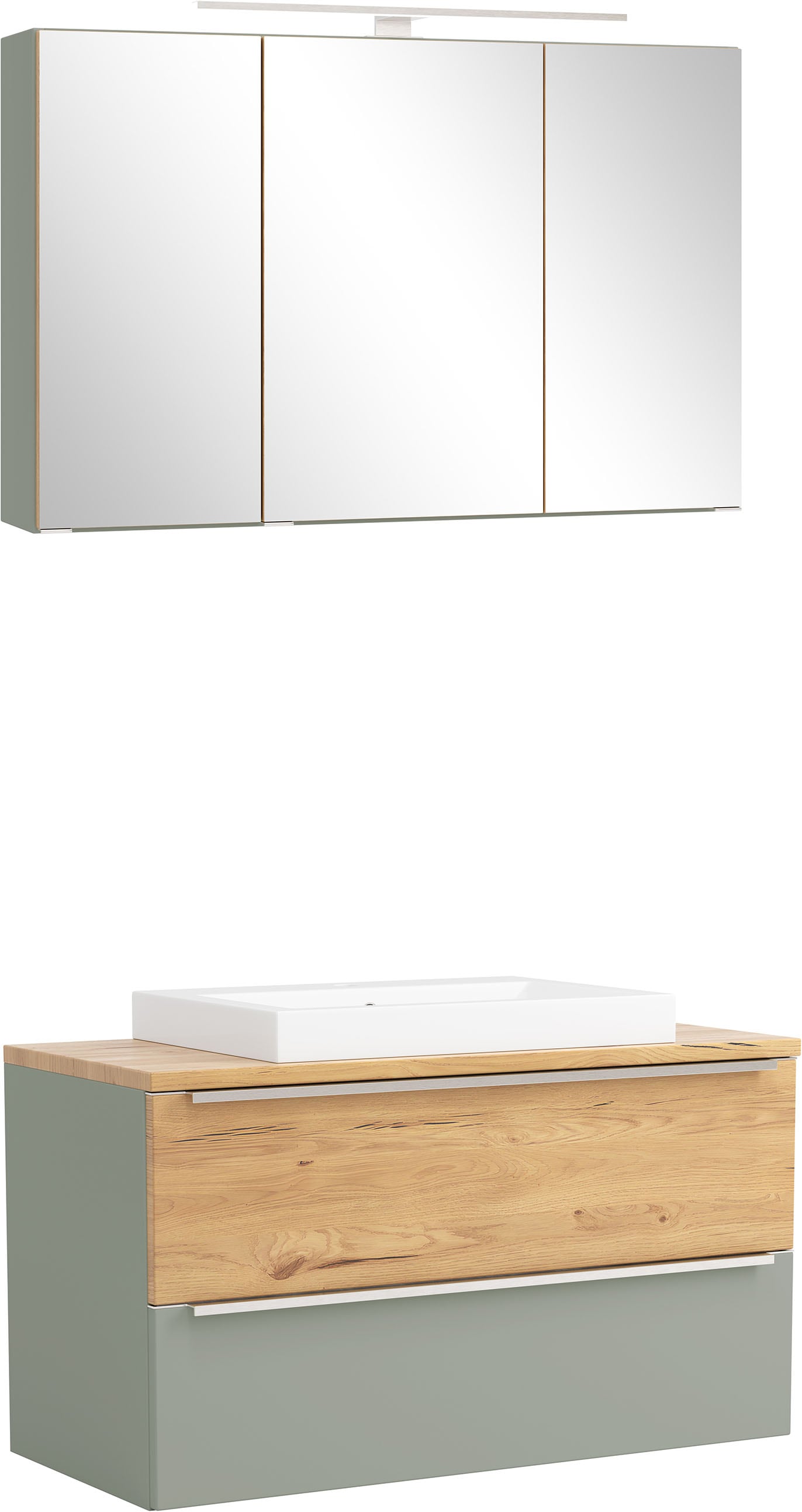 welltime "TRIENT, Set: Spiegelschrank und Waschtisch" 2 Stk. tlg.