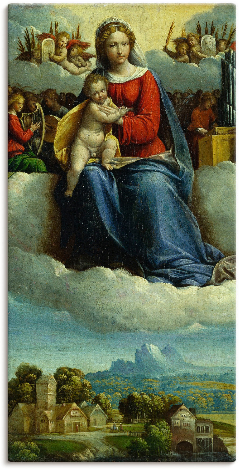 Artland Leinwandbild »Madonna mit Kind umgeben von Engeln«, Religion, (1 St.), auf Keilrahmen gespannt