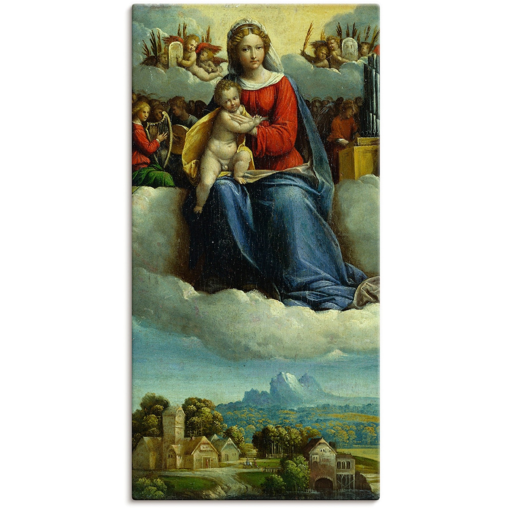 Artland Leinwandbild »Madonna mit Kind umgeben von Engeln«, Religion, (1 St.)