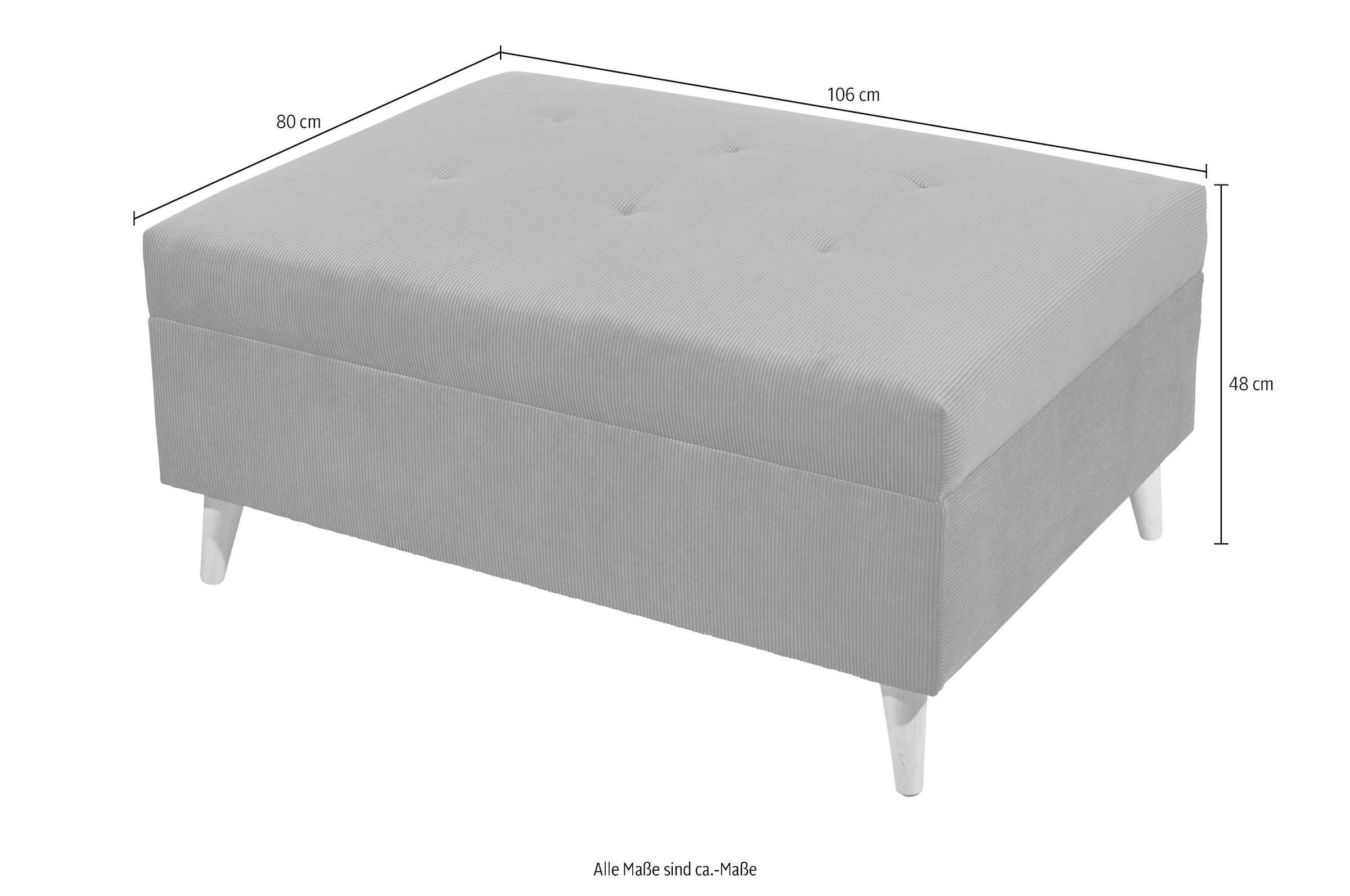 ED EXCITING DESIGN Ecksofa »Calanda L-Form«, mit Hocker, frei im Raum stellbar, Rücken- und Zierkissen