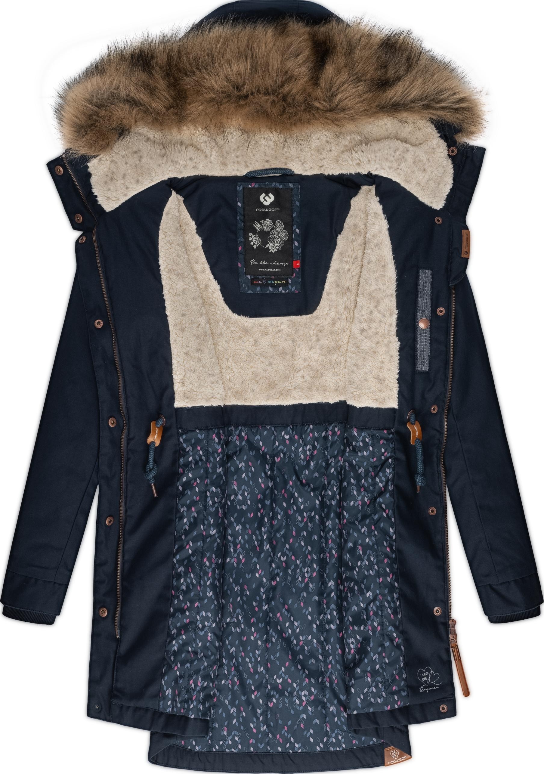 Ragwear Winterjacke mit Kunstfellkragen stylischer online Kapuze, mit | »Tawny«, Kapuze und Winterparka kaufen großer BAUR