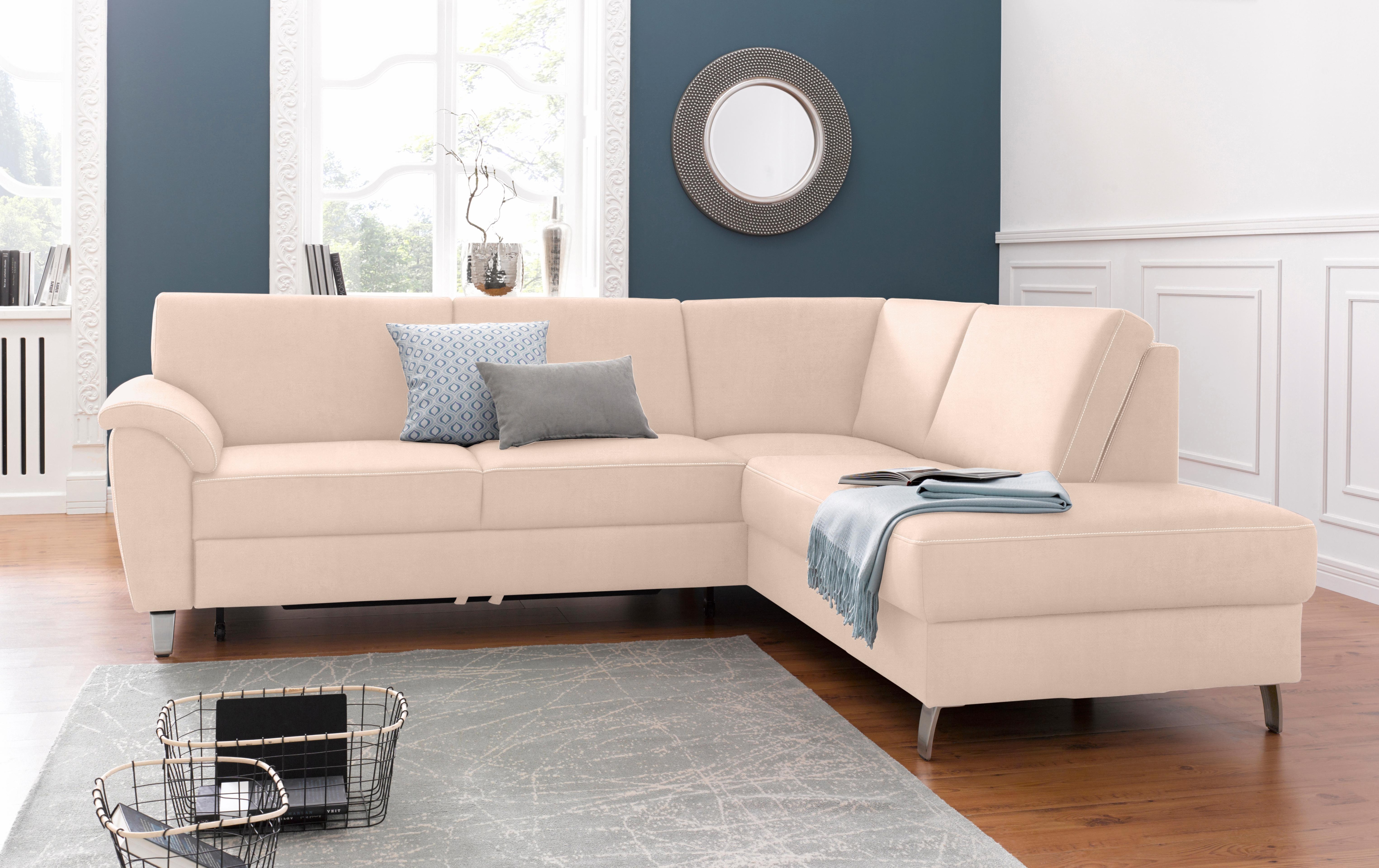 sit&more Ecksofa "Texel L-Form" mit Federkern, wahlweise mit Schlaffunktion und Bettkasten