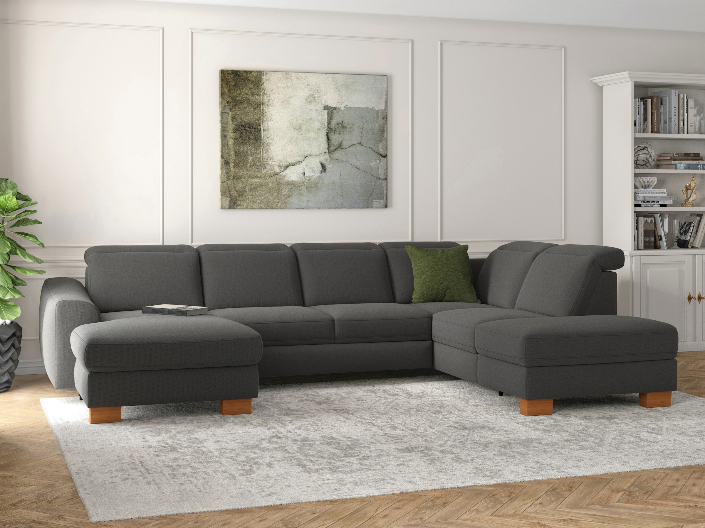 sit&more Wohnlandschaft "Dundee U-Form" mit Federkern und Massivholzfüßen, günstig online kaufen