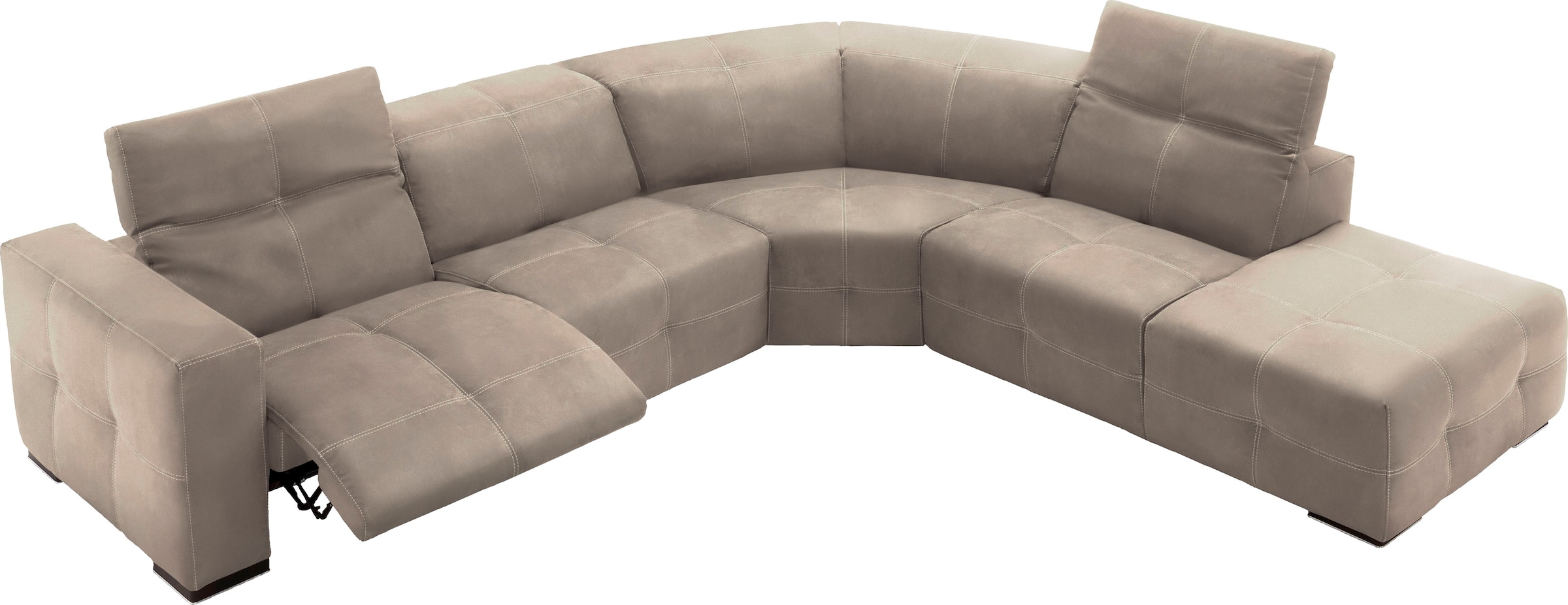 Egoitaliano Ecksofa "Sauvanne, Designsofa der Extraklasse, elegant und bequem, L-Form" wahlweise mit elektrischer Relaxfunktion, Kopfteilverstellung