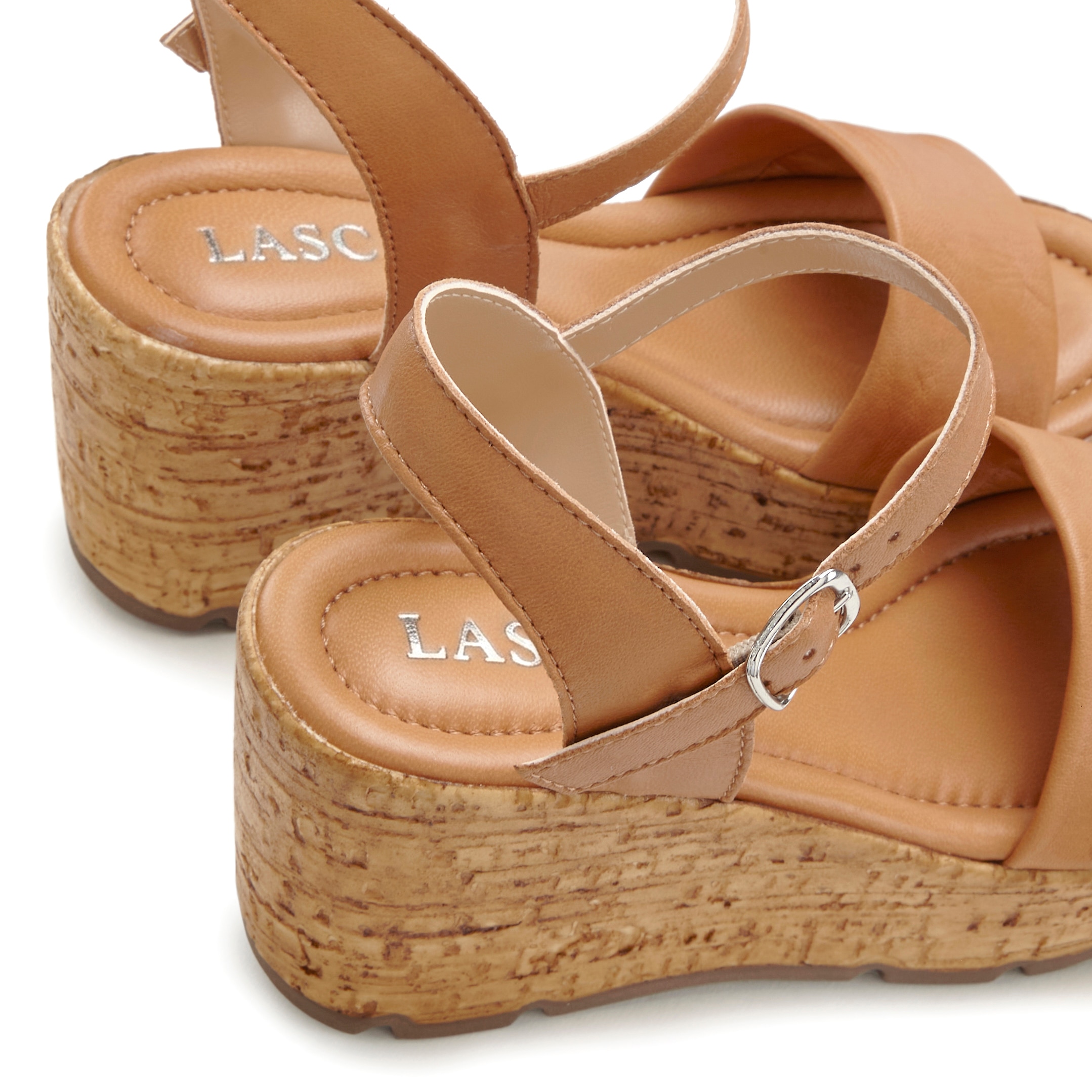 LASCANA Sandalette »Sommerschuh, offener Schuh, Sandale, Keilsandalette,«  NEU aus Leder mit Keilabsatz