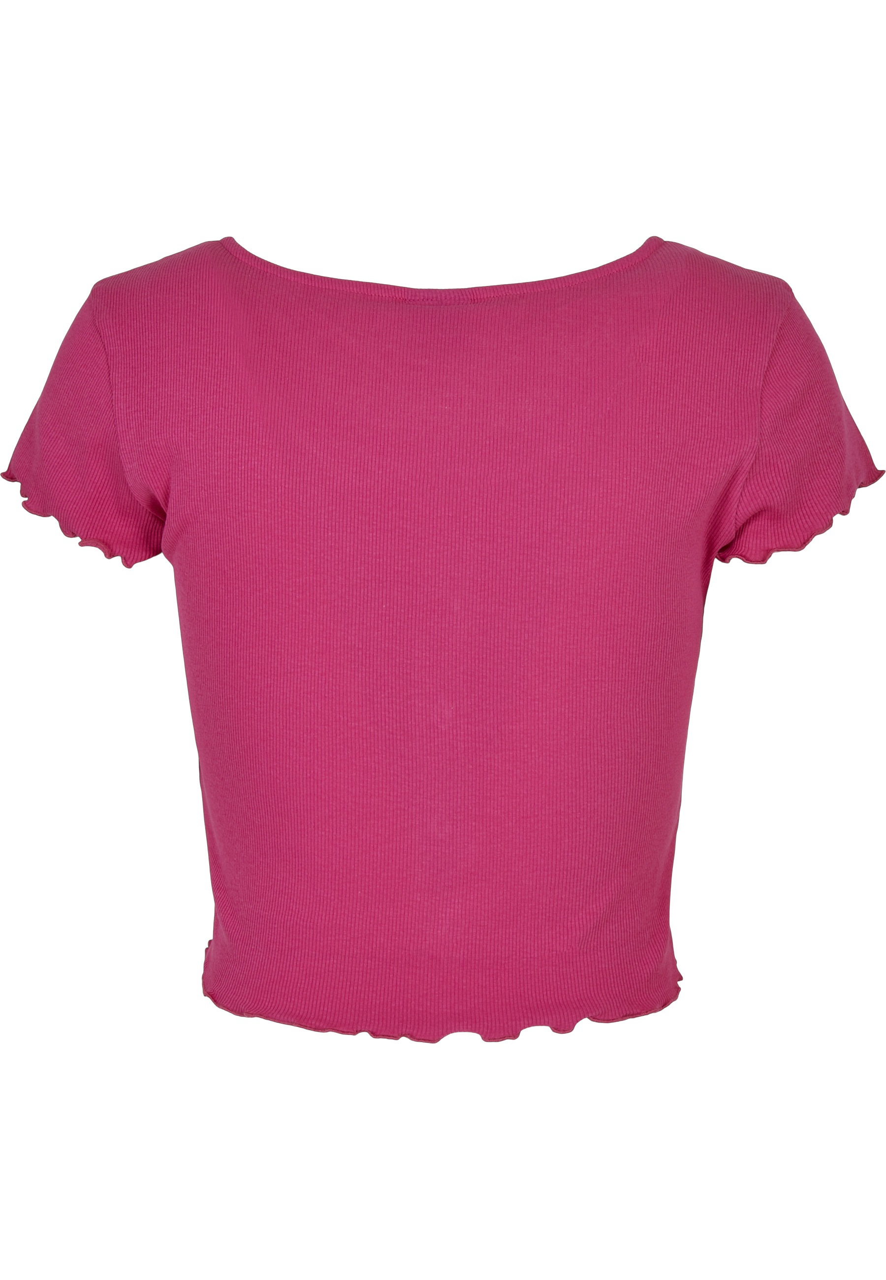 URBAN CLASSICS Kurzarmshirt »Urban Classics Damen Ladies Cropped Button Up Rib Tee« 1