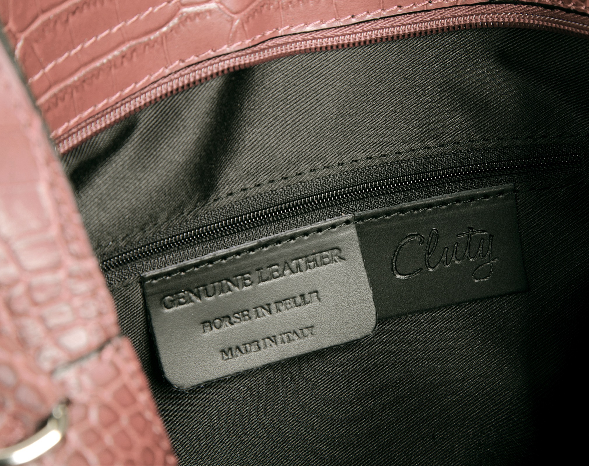 Cluty Henkeltasche, echt Leder, Made in Italy