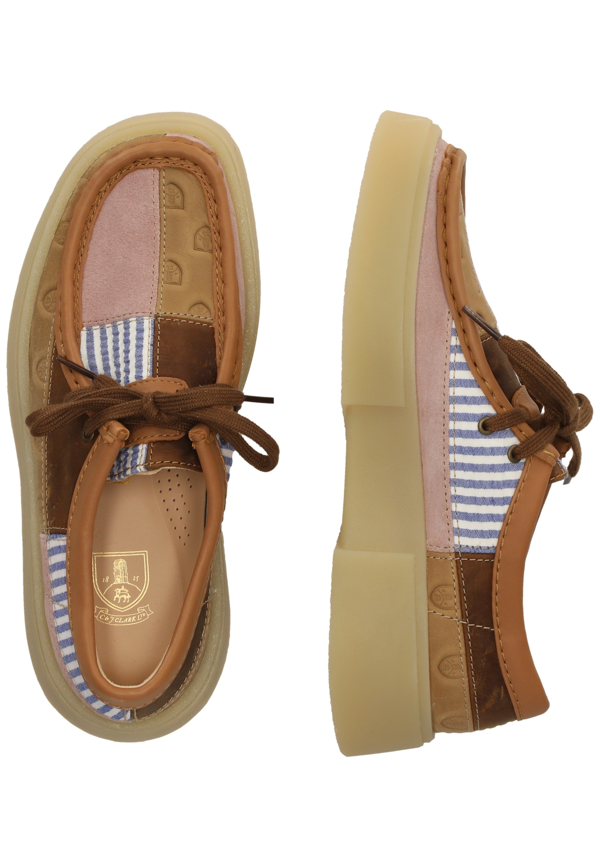 Clarks Schnürschuh »Torview«  mit Uni-Streifen und Monogramm-Prints