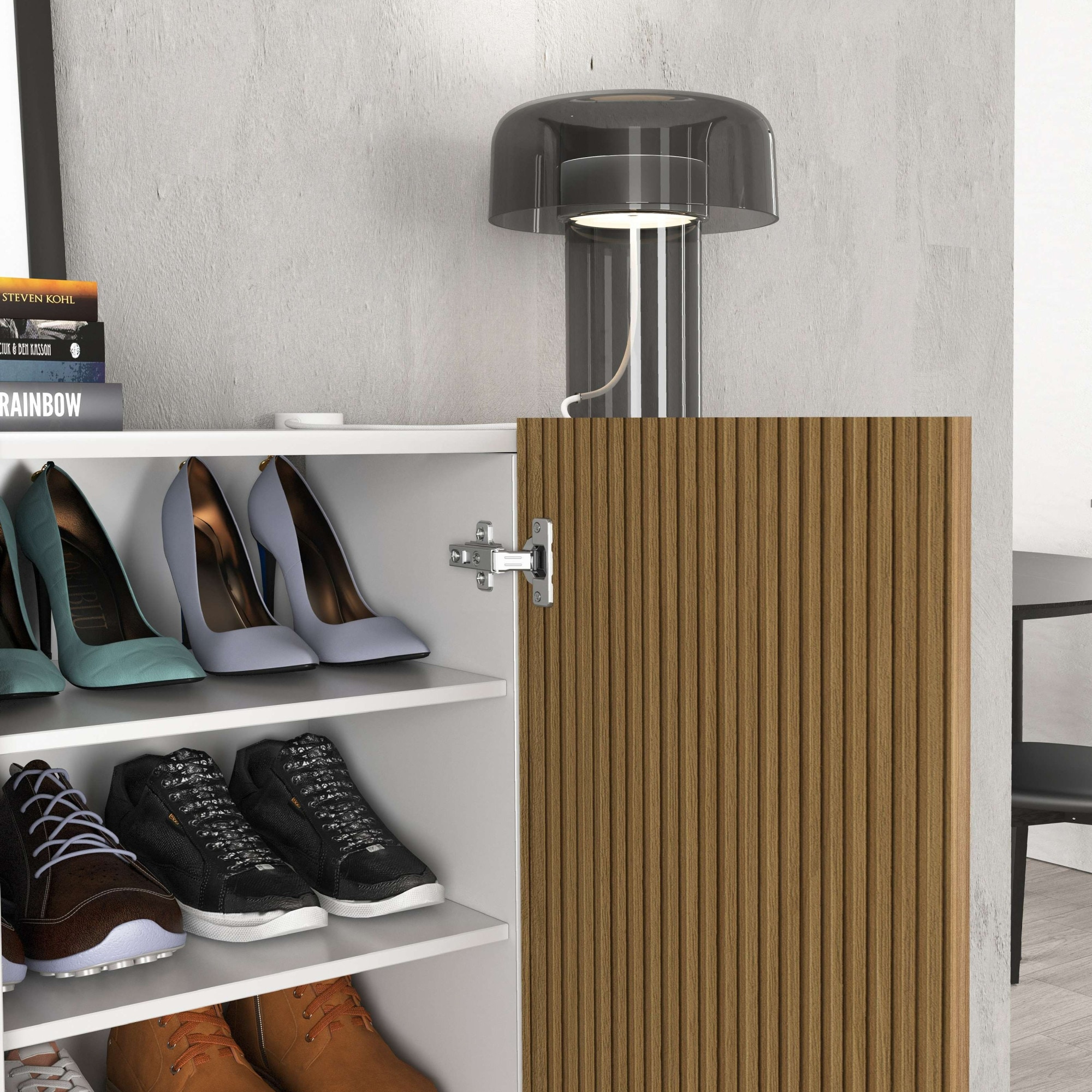 INOSIGN Schuhschrank »LADY, Schuhkommode,Schuhmöbel,Schuhablage,Schuhregal«, mit 10 Einlegeböden, 12 Fächer, Tür mit Rillenoptik, ca.36 paar Schuhe