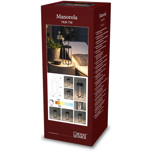 KONSTSMIDE LED Laterne »Manorola«, Manorola LED USB-Latene klein schwarz, dimmbar  2700K/3000K | BAUR