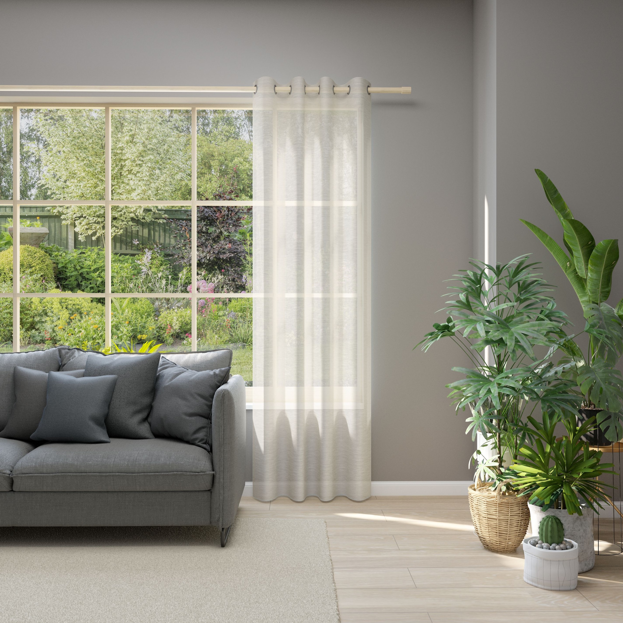 Neutex for you! Allure - Tenda a pacchetto, 140 x 60 cm, colore: Bianco lana trasparente