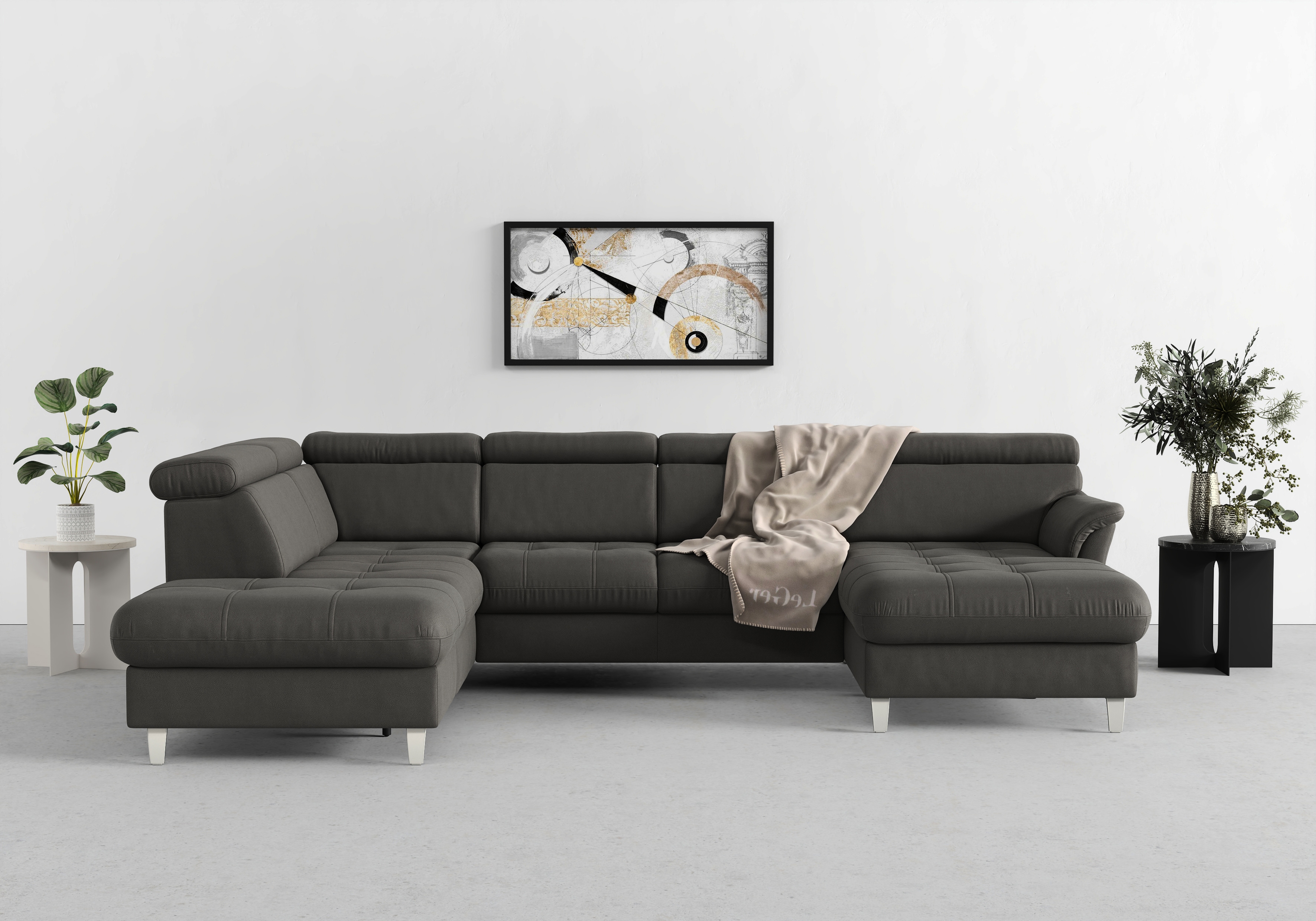 sit&more Wohnlandschaft "Marano U-Form" inklusive Kopfteilverstellung, optional Schlaffunktion & Bettkasten