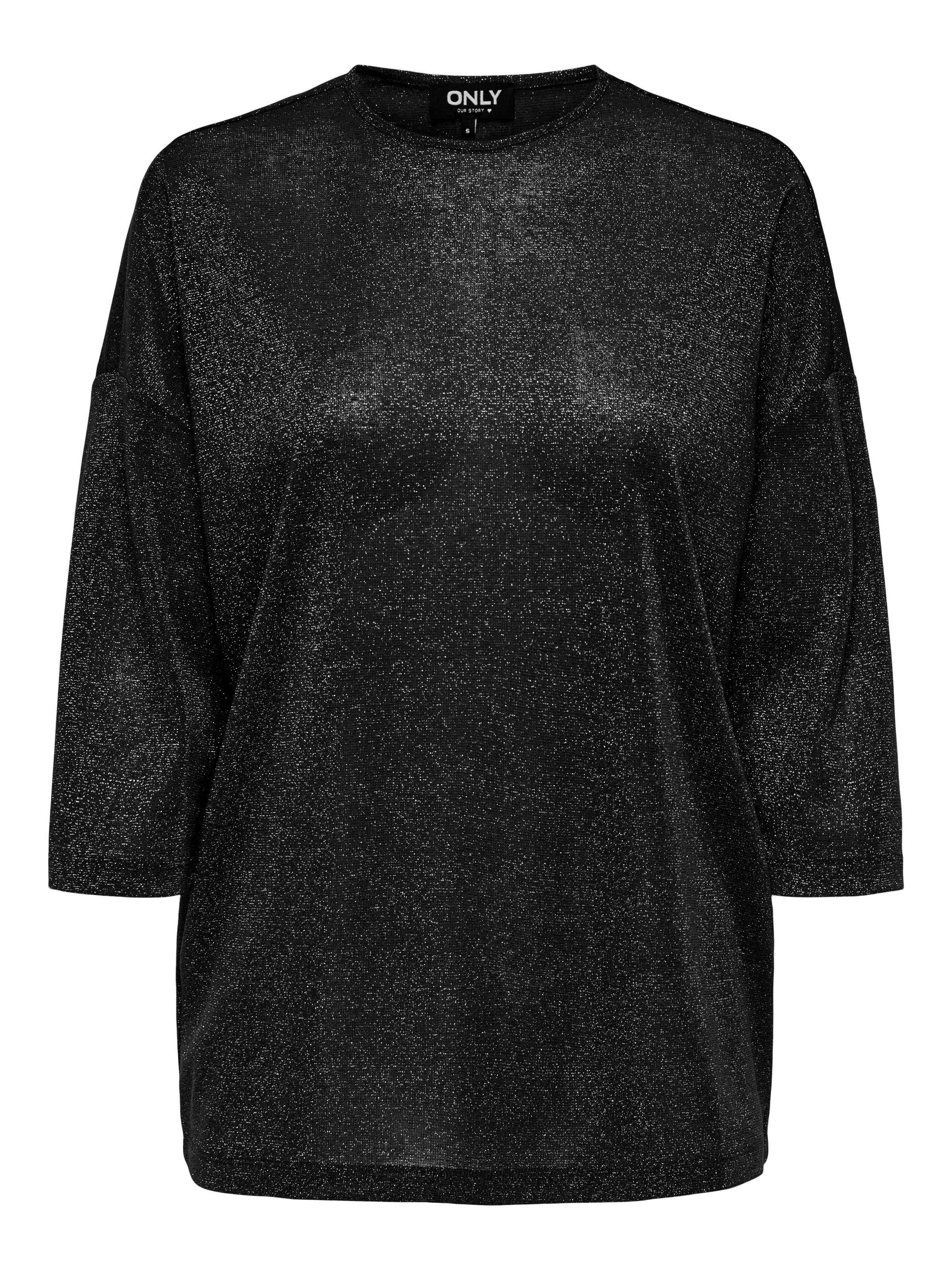 ONLY 3/4-Arm-Shirt »ONLSILVERY GLAMOUR LUREX 3/4 TOP JRS«, mit Glitzer-Effekt