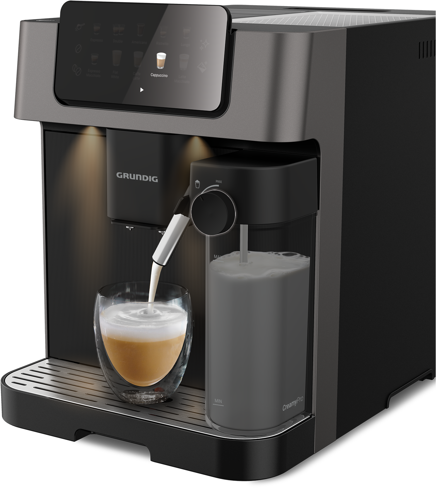 Grundig Kaffeevollautomat "KVA 7230" Kaffeevollautomat mit 19 Bar, GrindPro™ & CreamyPro™ System