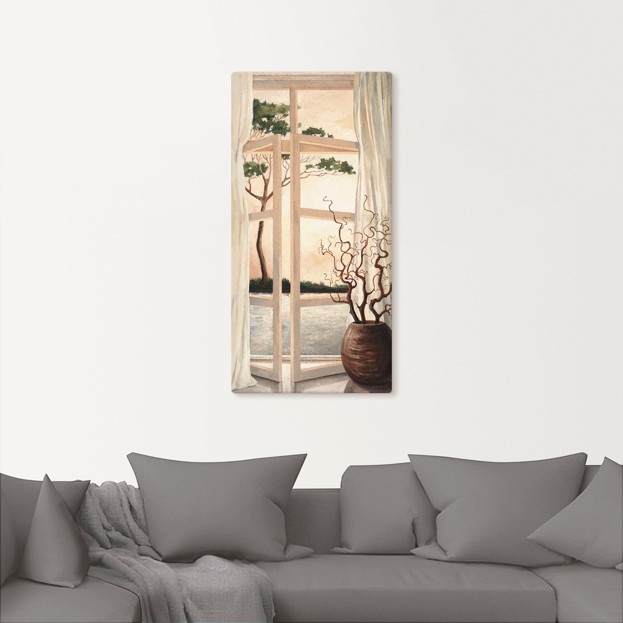 Artland "Fensterbild Toskanischer Sonnenuntergang" Fensterblick 1 Stk. tlg. günstig online kaufen