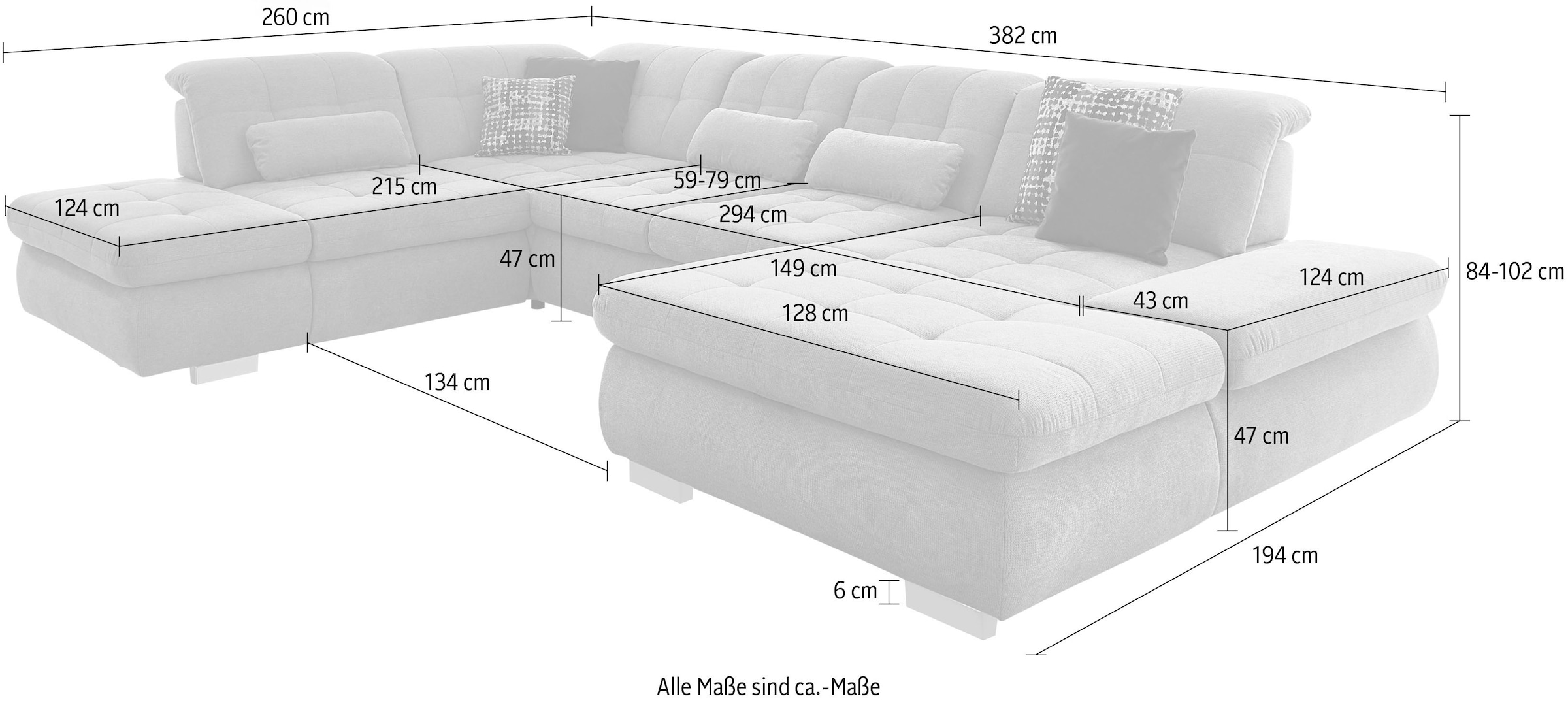 Die PlanBar Wohnlandschaft »MP-IN17004 U-Form«, wahlweise mit Funktionen, Kaltschaum-Polsterung