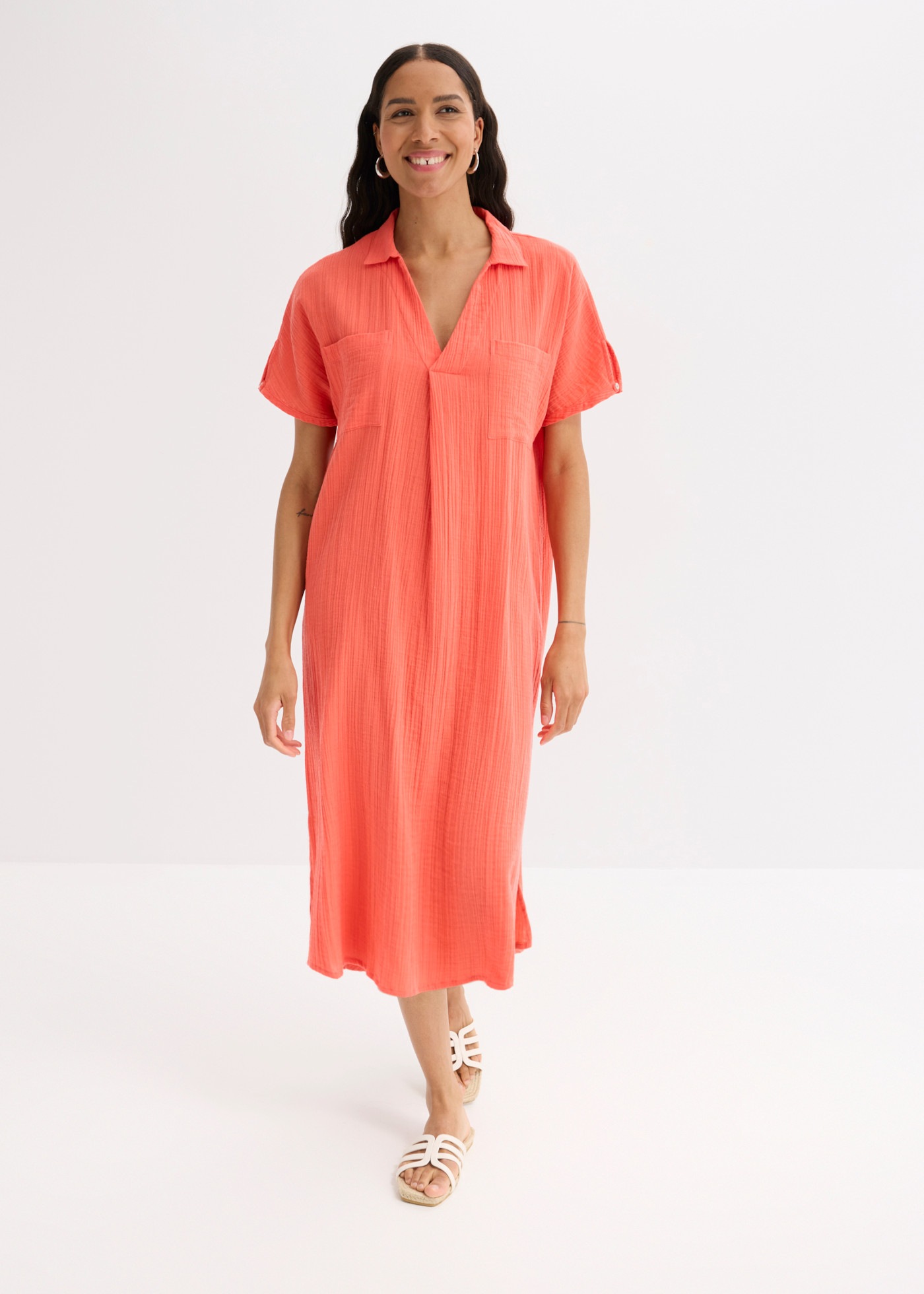 bonprix Oversize-Passform, Kaftan-Schnitt, Kimonoärmel, aus Baumwolle