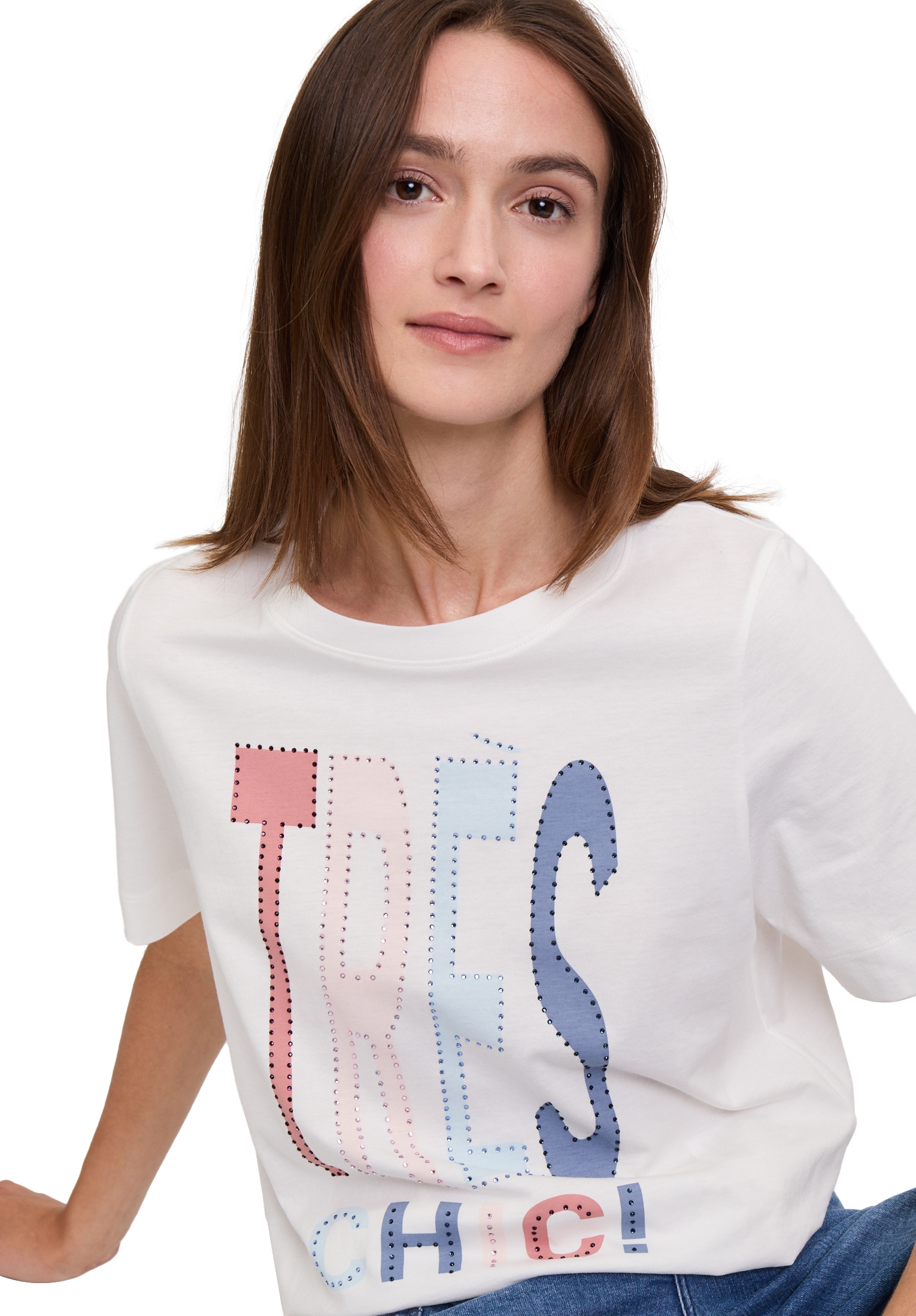 Cartoon Kurzarmshirt »Cartoon Damen Printshirt mit Rundhalsausschnitt«, (1 tlg.), Hotfix