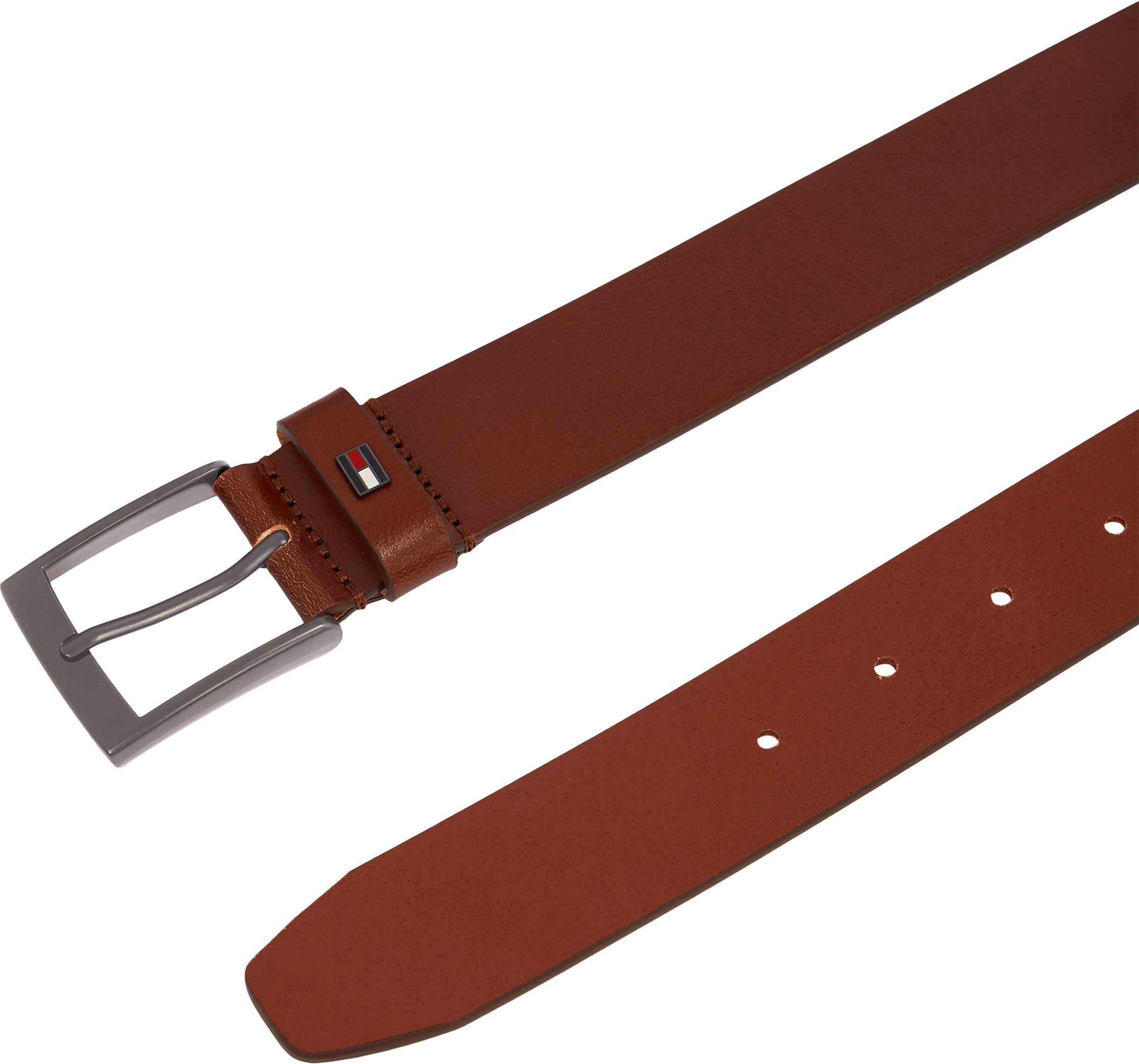 Tommy Hilfiger Ledergürtel »ADAN 3.5 EXT«, Metalllogopatch, Einfachdornschnalle
