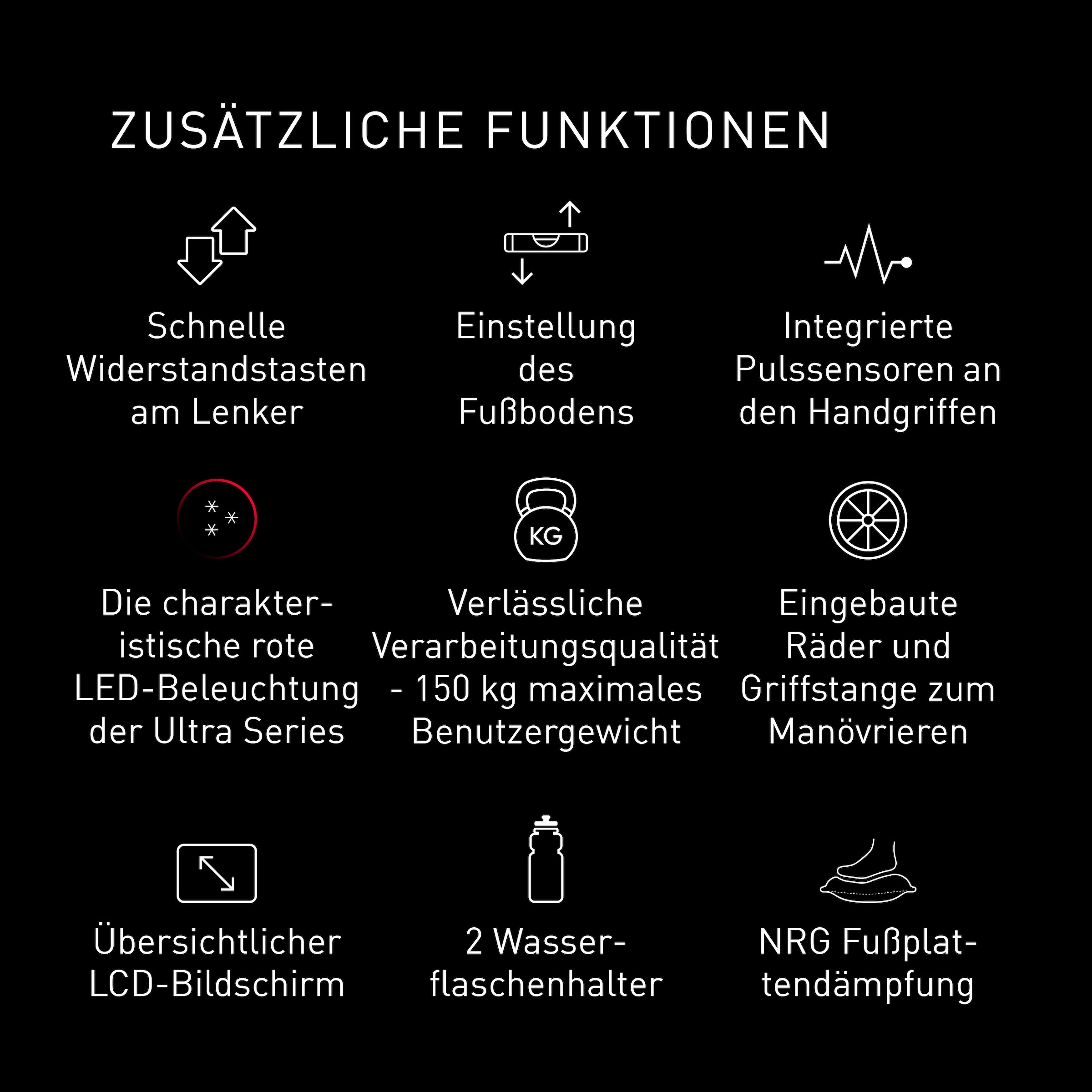adidas Performance Ellipsentrainer-Ergometer »X-21FD«, (mit Höhen-Niveau-Regulierung)