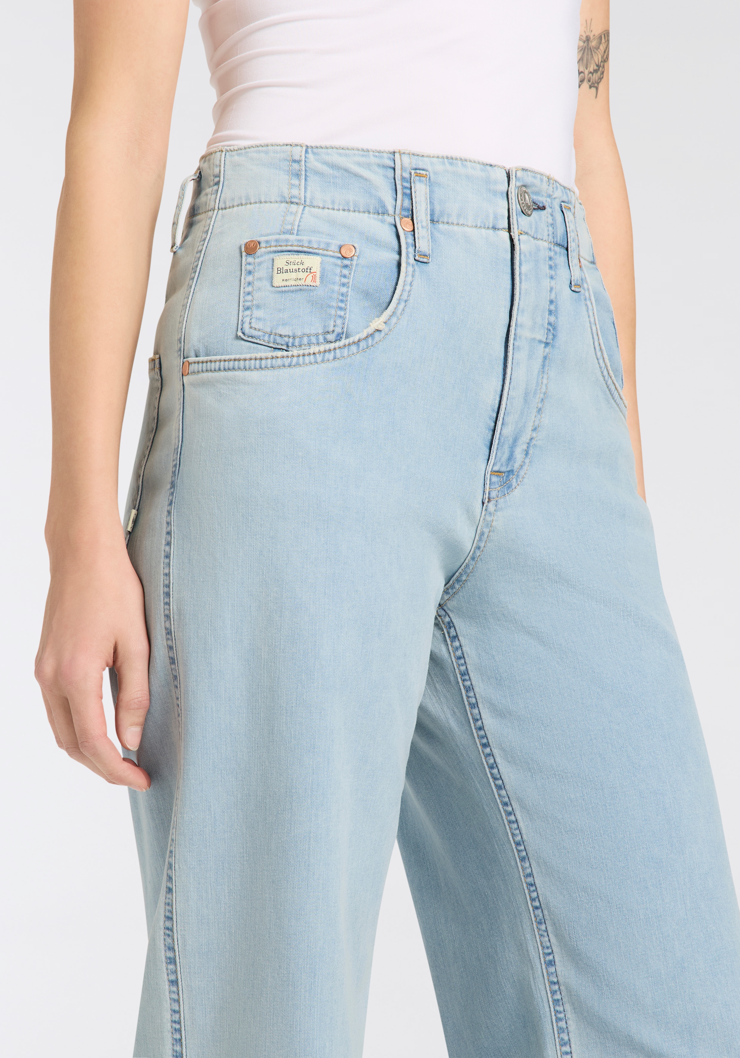 Thumbnail - Herrlicher High-waist-Jeans "Baggy Straight Denim Light"