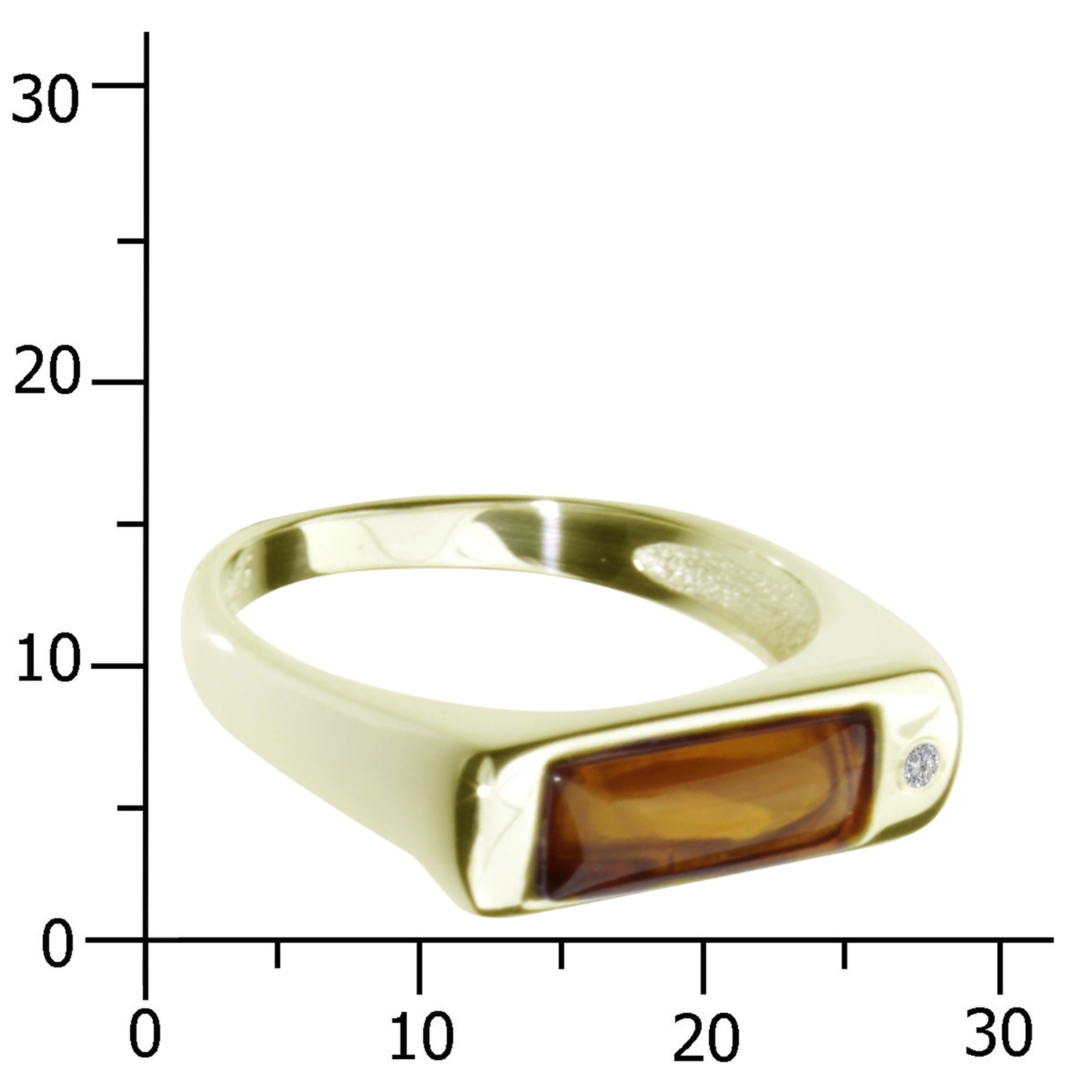 Fingerring OSTSEE-SCHMUCK "- Sylvia - Gold 333/000 - Bernstein/Brillant" Gr. 62, gold (gold 333, goldfarben, gelb), Fingerringe, Damen, 62, Fingerring 5