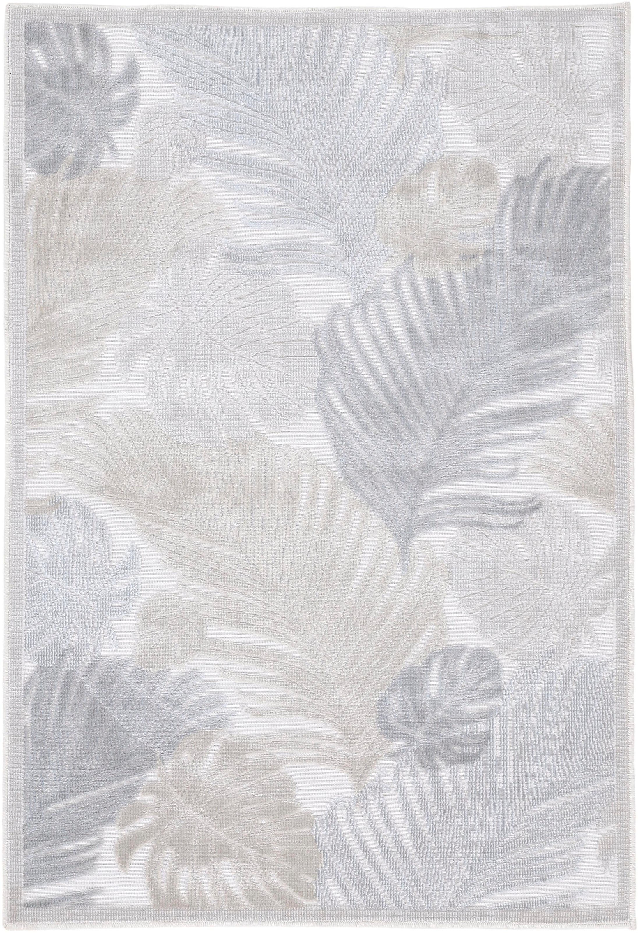 carpetfine Teppich »Deja robustes | Floral Palmenblätter, Flachgewebe, Hoch-Tief BAUR Motiv- bestellen 104«, Effekt rechteckig