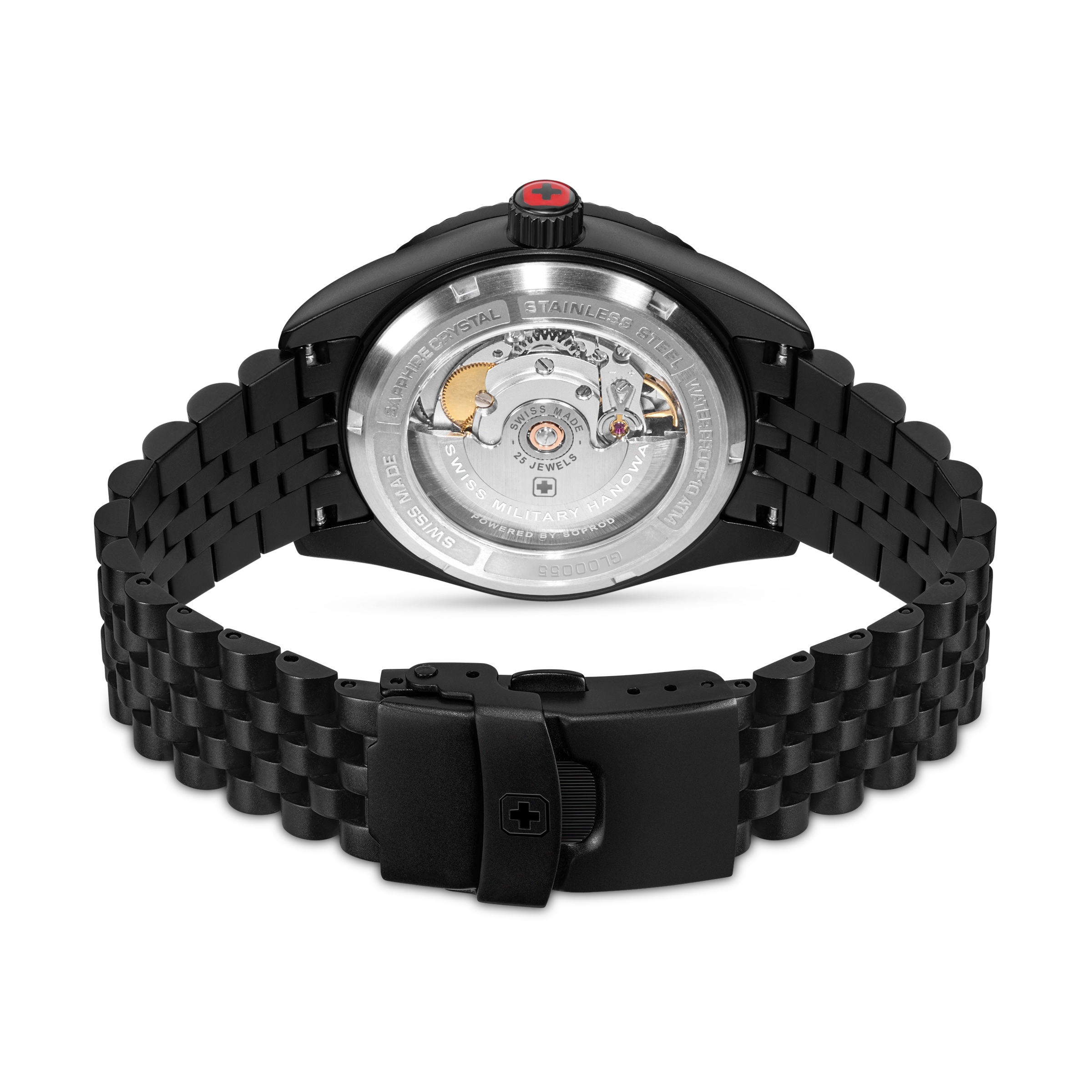 Swiss Military Hanowa Automatikuhr »Dark Night« Armbanduhr, Herrenuhr, Swiss Made, Mechanische Uhr, Edelstahlarmband