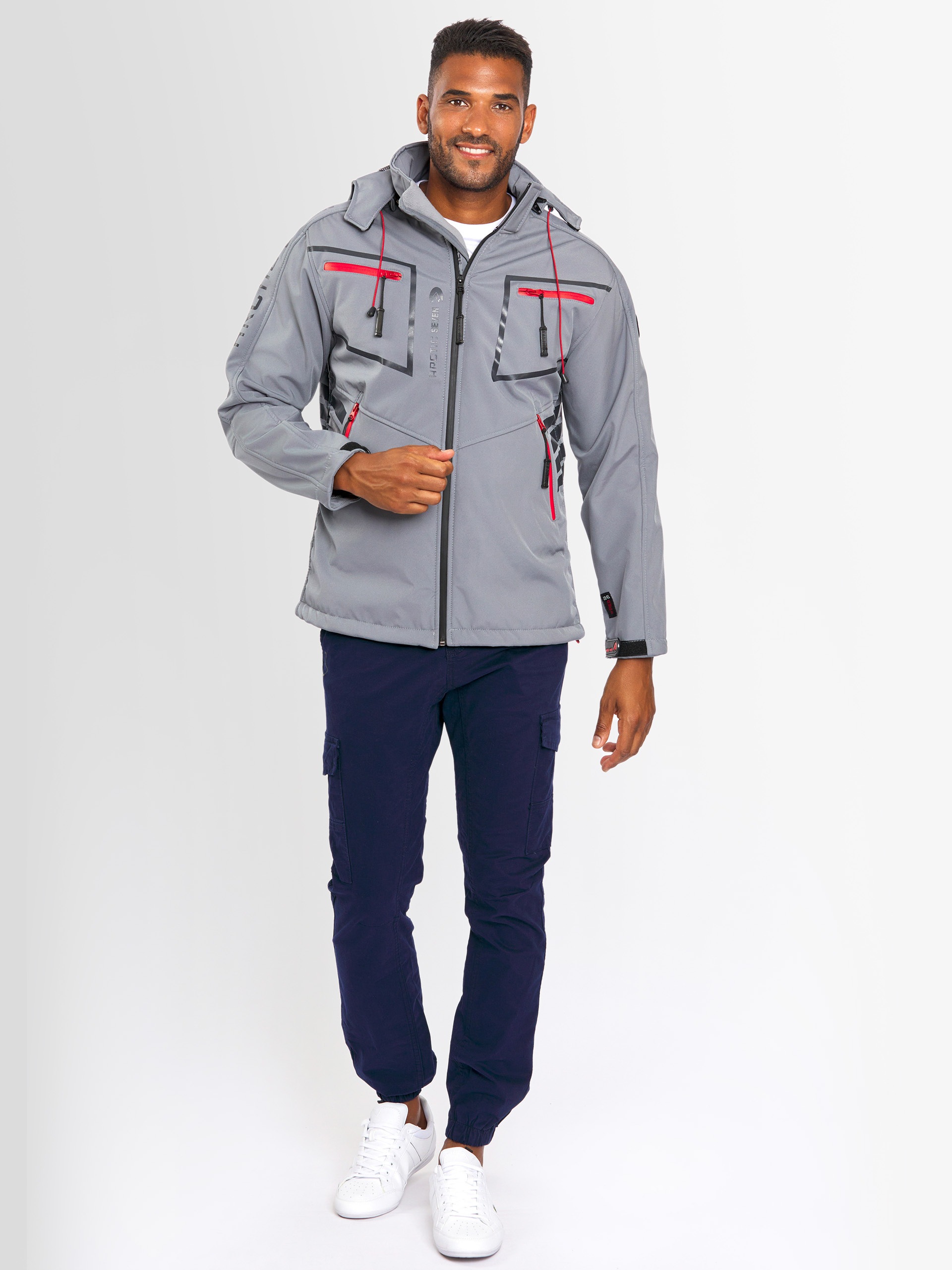 Arctic Seven Softshelljacke »ASPierr«, sportliche Outdoor Funktionsjacke mit abnehmbarer Kapuze