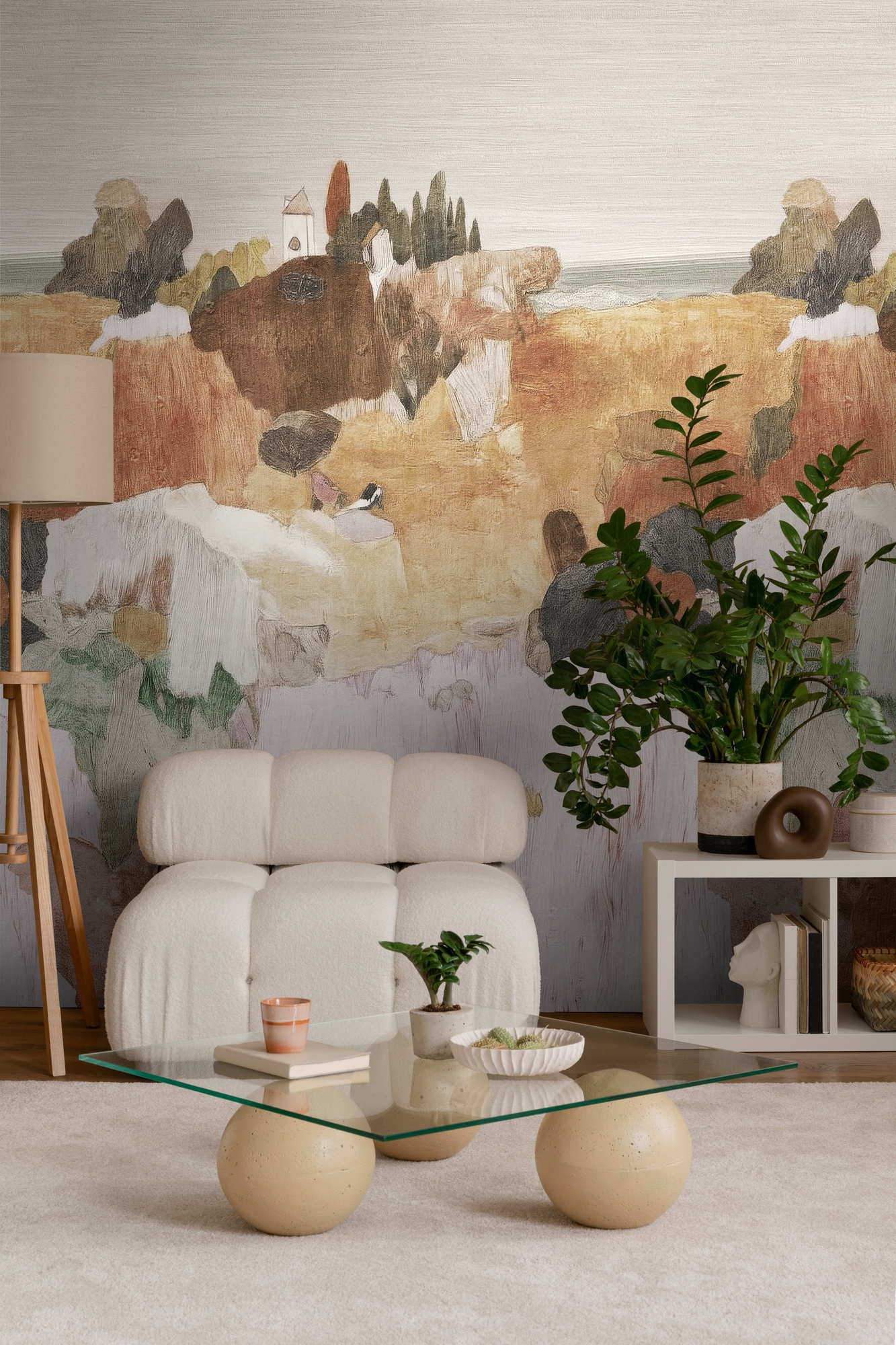 living walls Fototapete "The Wall 4 Eyecatcher – Abstrakte Grafiklandschaft Vlies-Fototapete" Motiv matt naturalistisch leicht strukturiert Abstrakte Grafiklandschaft mit fließender Tiefenwirkung