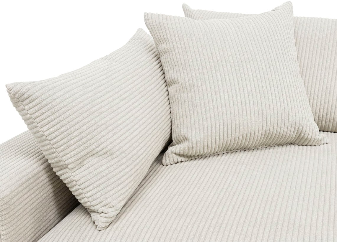 OTTO home Ecksofa »Cosy Lounge L-Form, Breite 268 cm« Mega-Sofa mit Cordstoff bezogen, mit Federkern & 5 Zierkissen