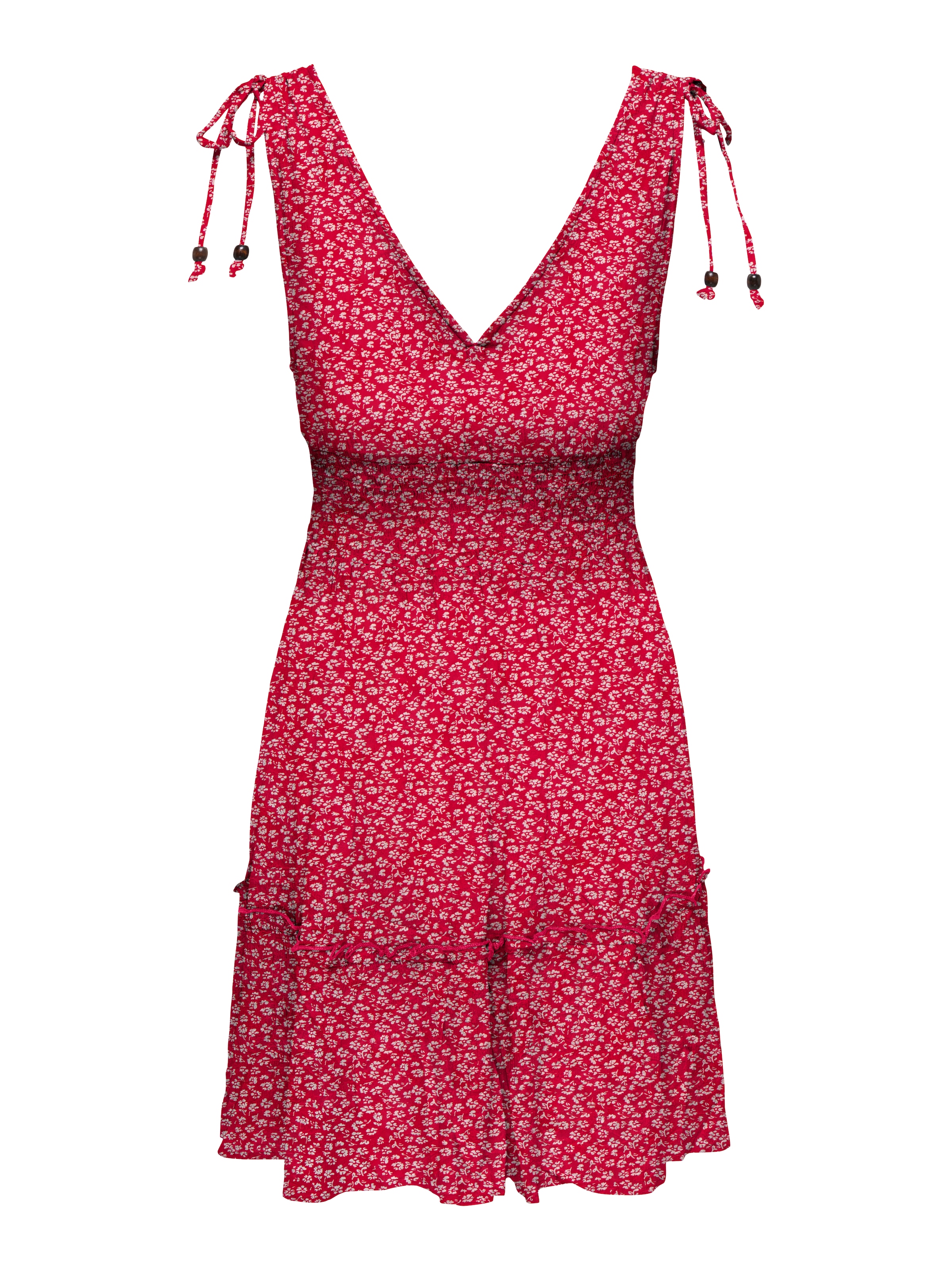 ONLY Trägerkleid »ONLFERNANDA LIFE S/L DRESS WVN NOOS« Viskose, regular fit, V-Ausschnitt