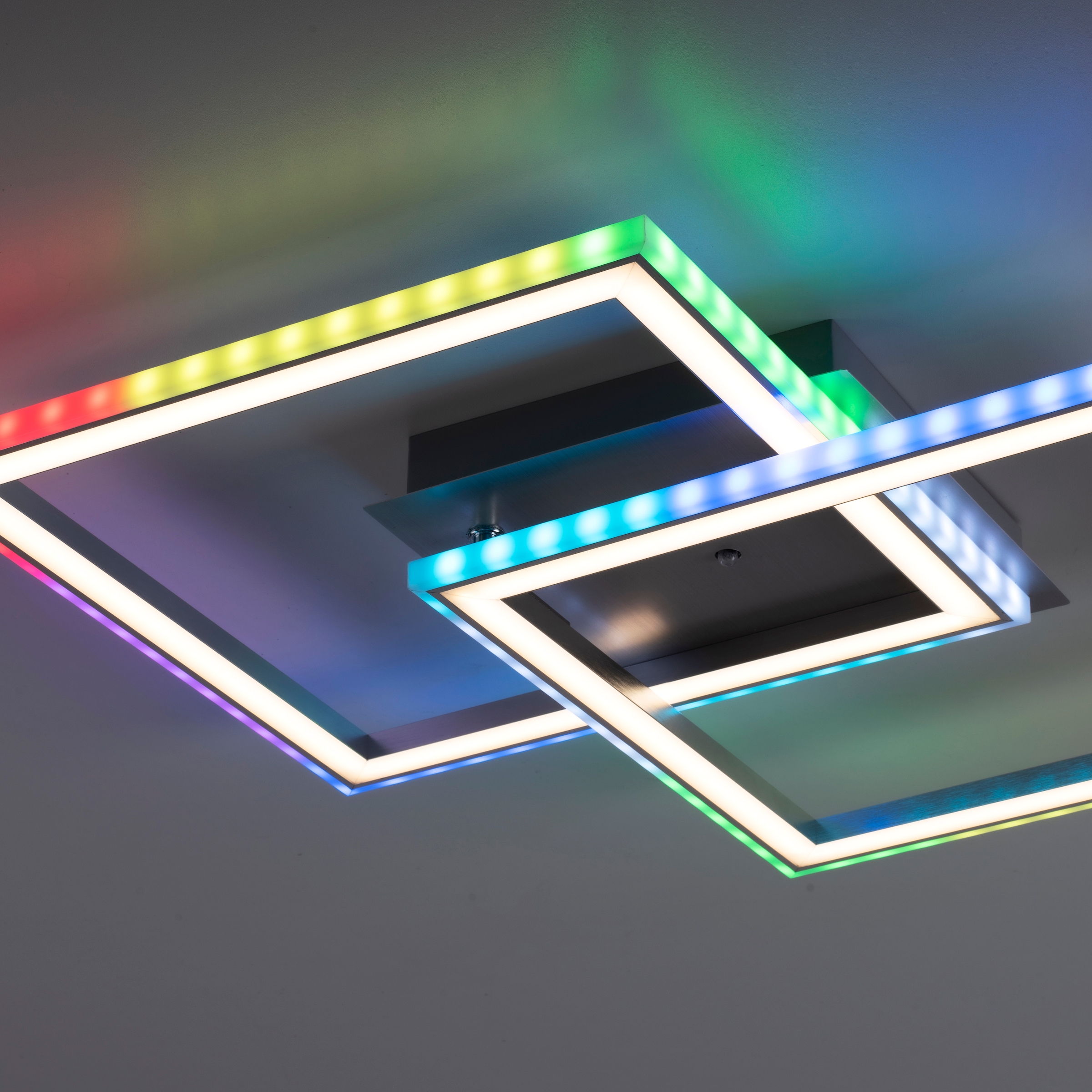 JUST LIGHT Deckenleuchte »FELIX60«, 2 flammig, Leuchtmittel LED-Board-LED-Board | LED fest integriert-LED fest integriert, LED, CCT - über Fernbedienung, RGB-Rainbow, Infrarot inkl., dimmbar