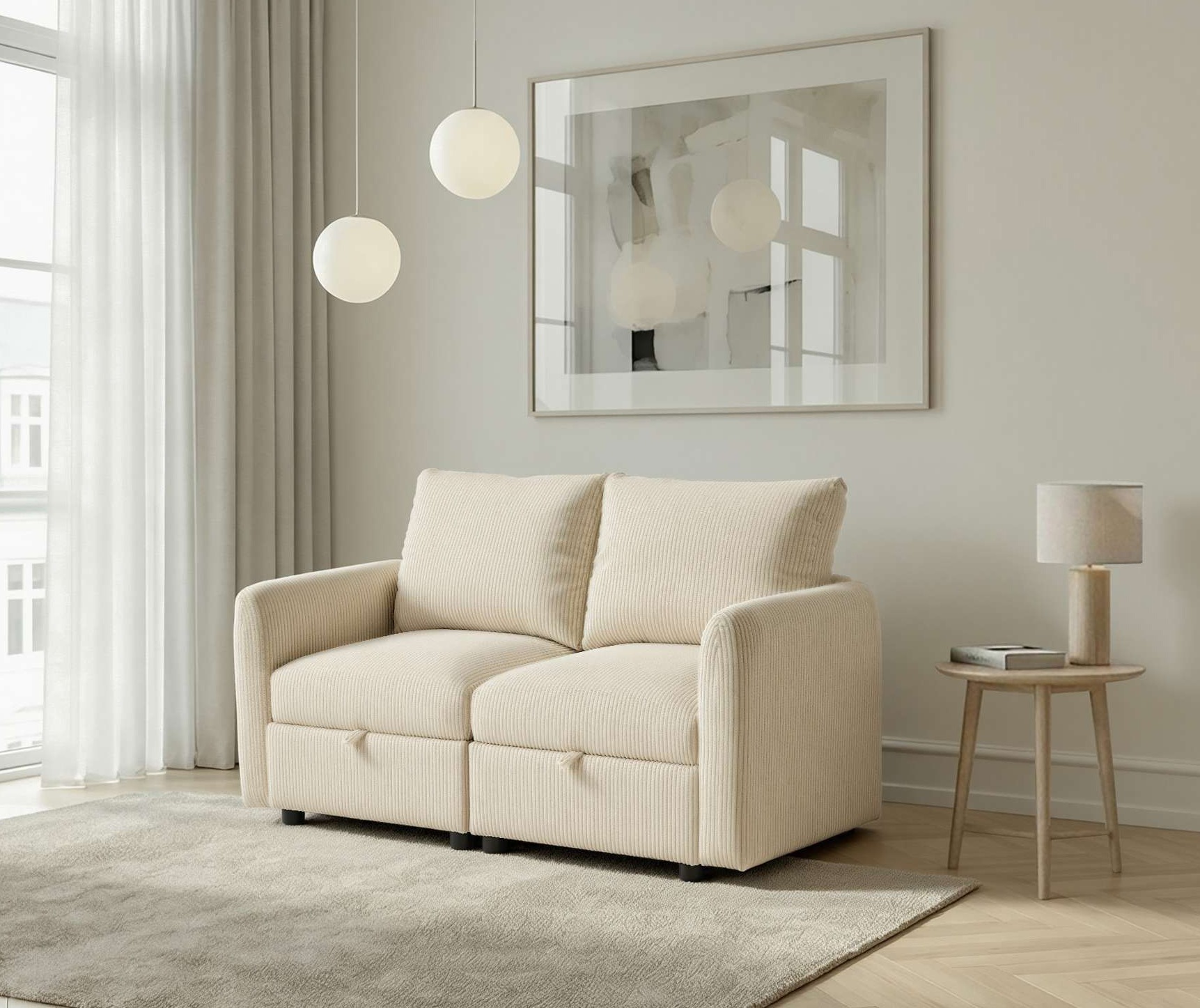 Dorel Home 2-Sitzer »STILHUS Modularsofa mit Stauraum, Breite 155 cm, Cord-Bezug« als Modul oder separat verwendbar - individuell kombinierbar