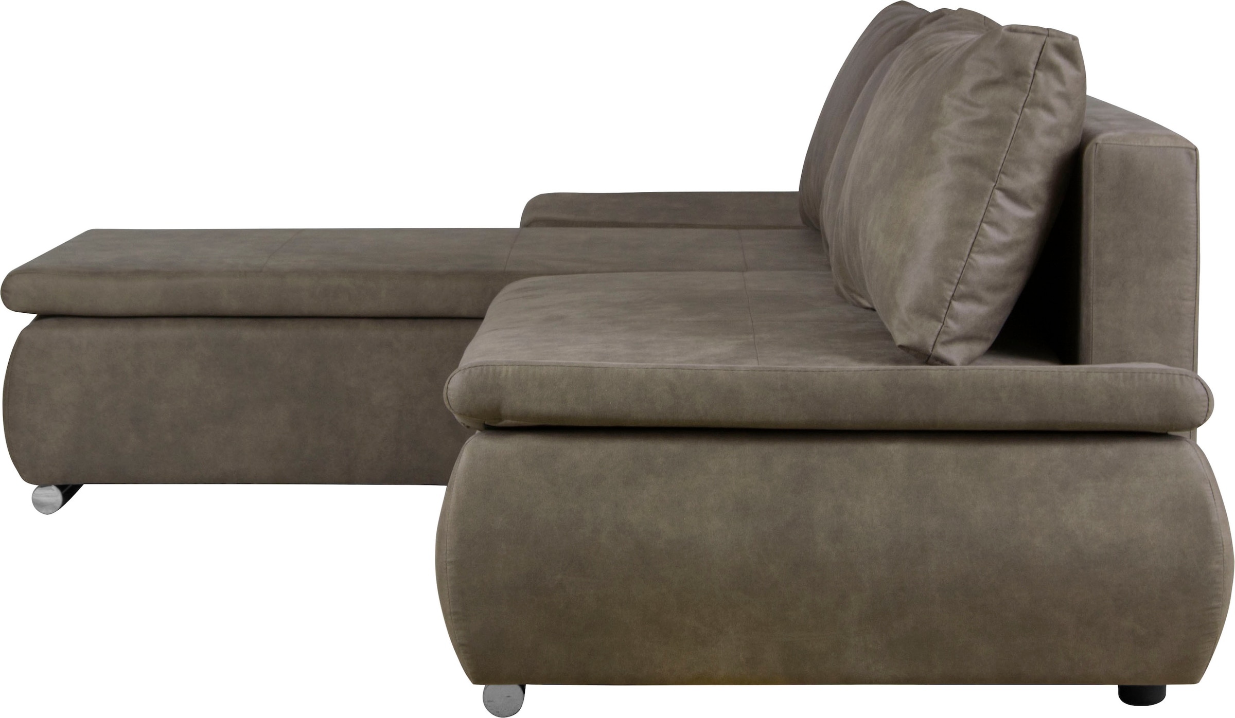 Home affaire Ecksofa »Acra L-Form«, mit Bettfunktion und Bettkasten, in Mattenoptik