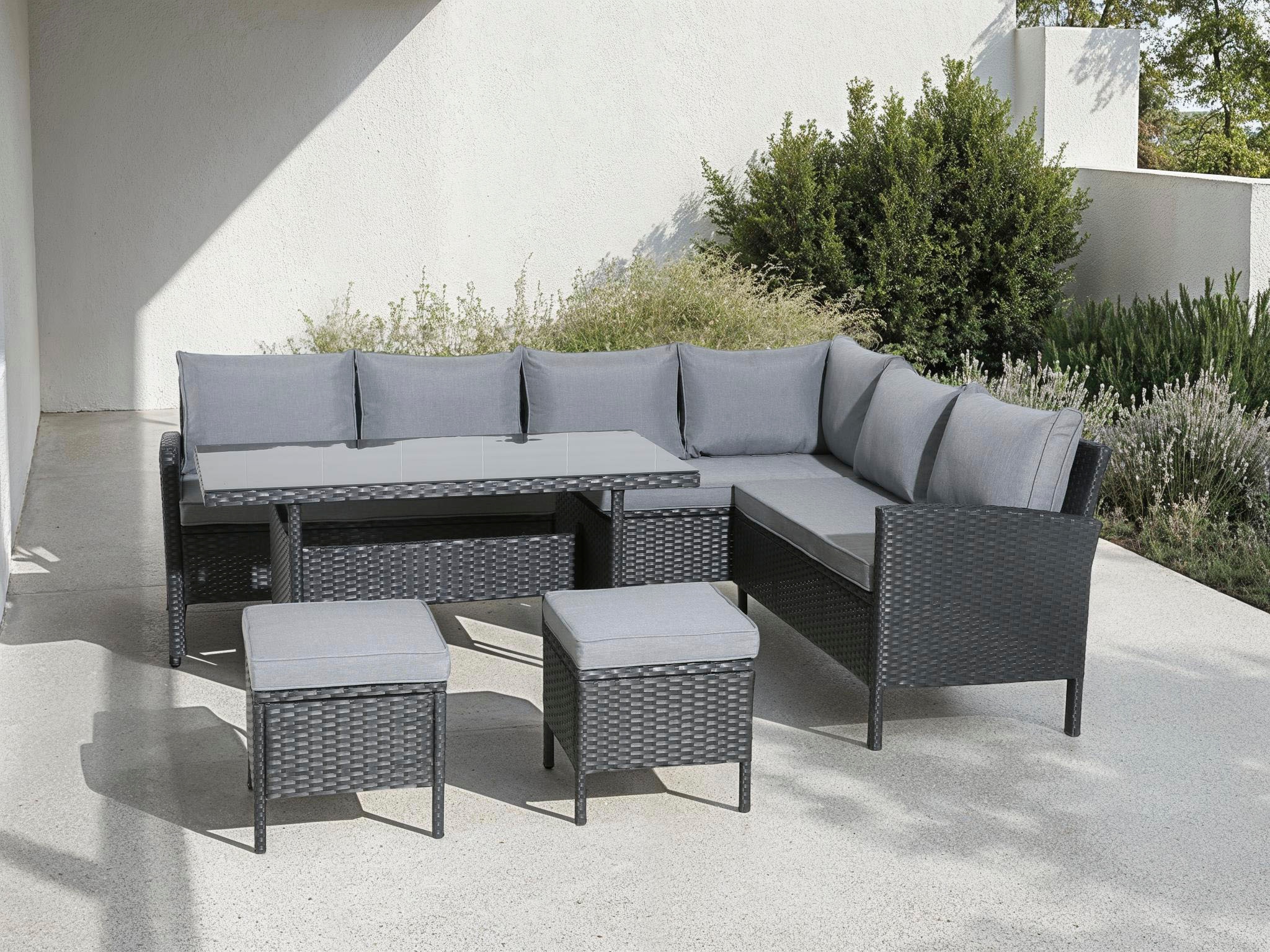 KONIFERA Gartenlounge-Set "Manhatten, Gartenmöbel Set" Set, Ecklounge, Tisc günstig online kaufen