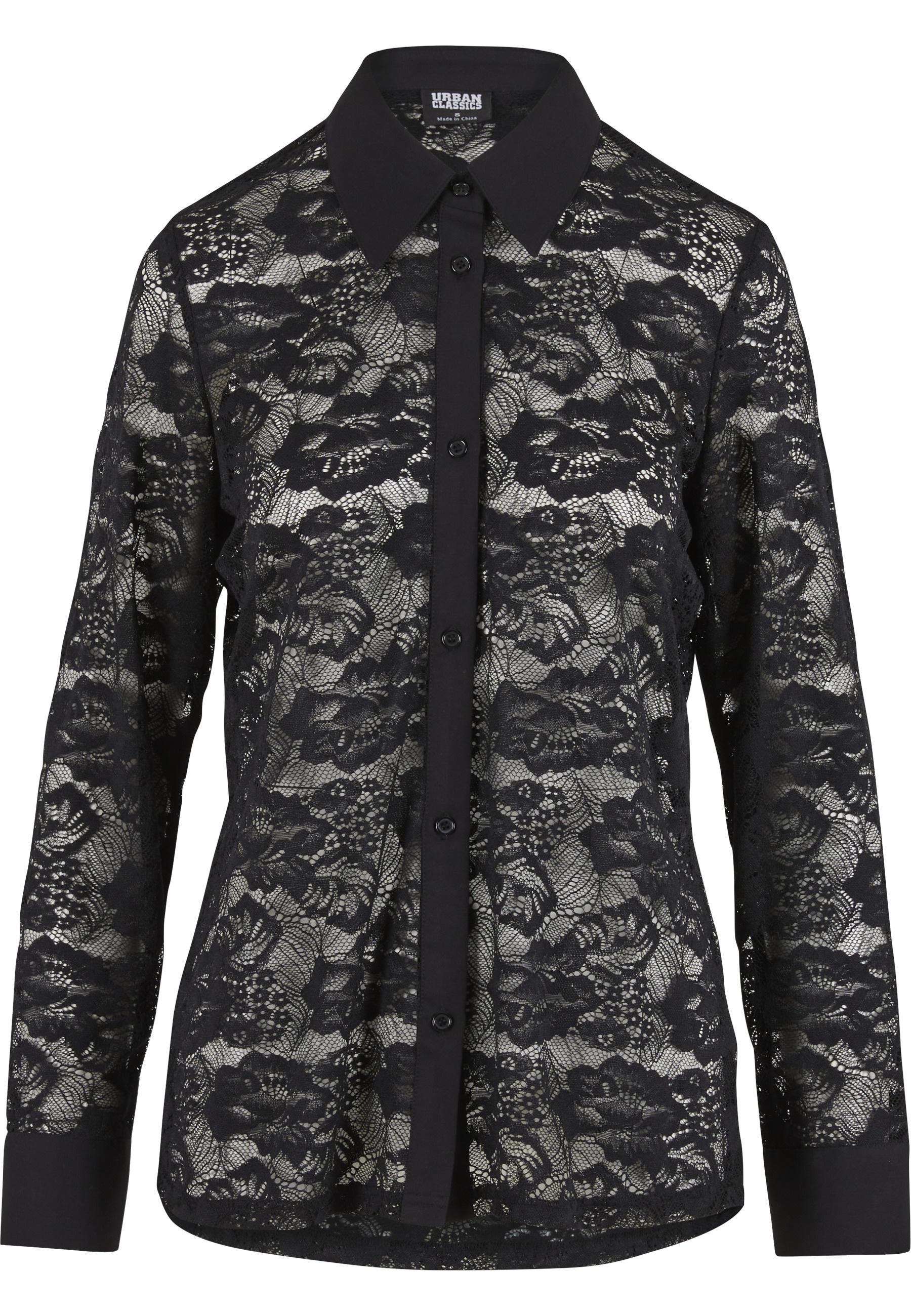 URBAN CLASSICS Klassische Bluse "Urban Classics Ladies Lace Blouse" günstig online kaufen