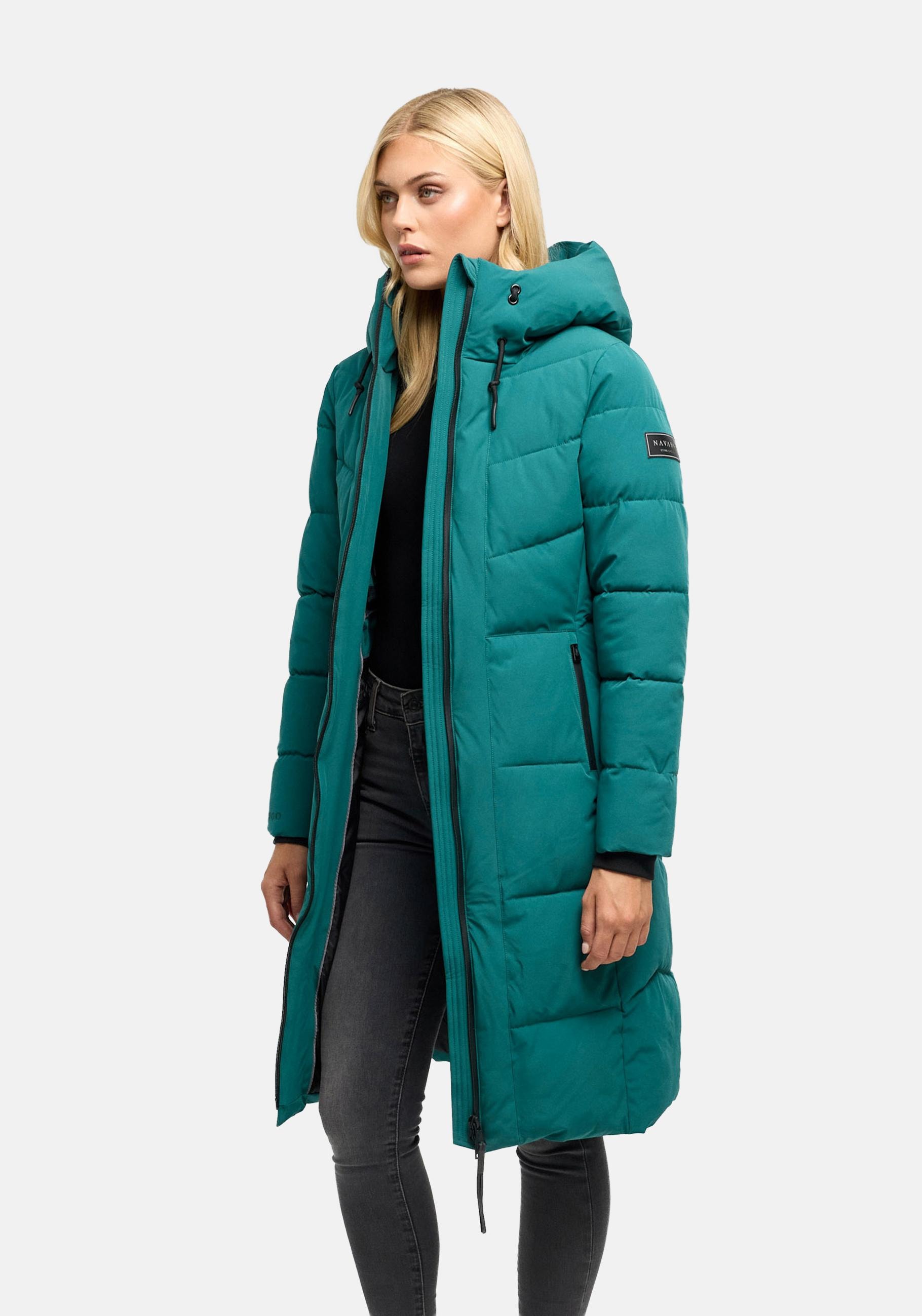 Navahoo Steppmantel "Schokokuss XIV" Warmer Damen gesteppter Wintermantel mit Kapuze