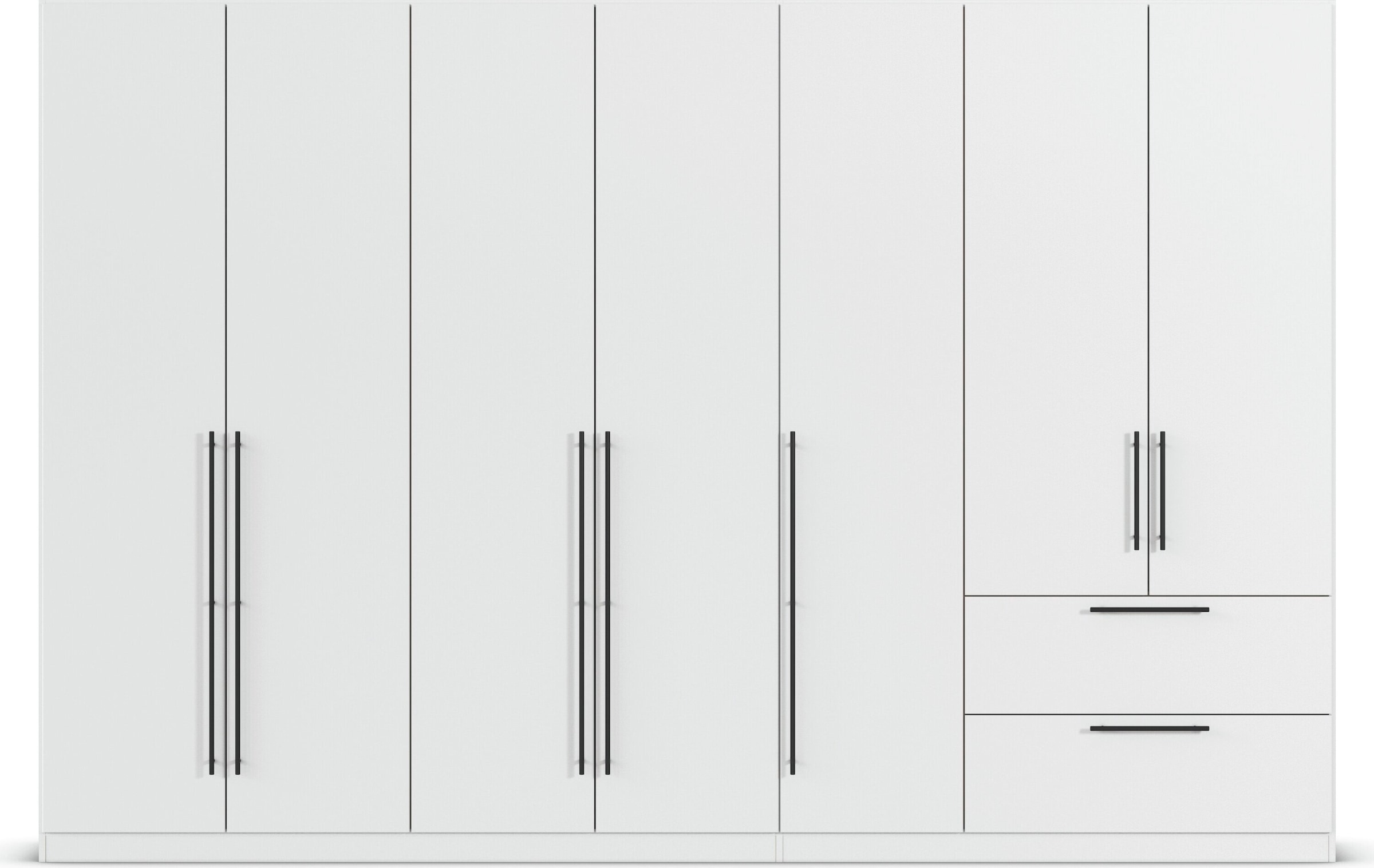 rauch Kleiderschrank »Drehtürenschrank Schrank Garderobe Wäscheschrank Schlafzimmer AVOLA«, (in 3 verschiedenen Ausstattungen BASIC/CLASSIC/PREMIUM), mit hochwertigen Stangengriffen in Schwarz aus Metall MADE IN GERMANY