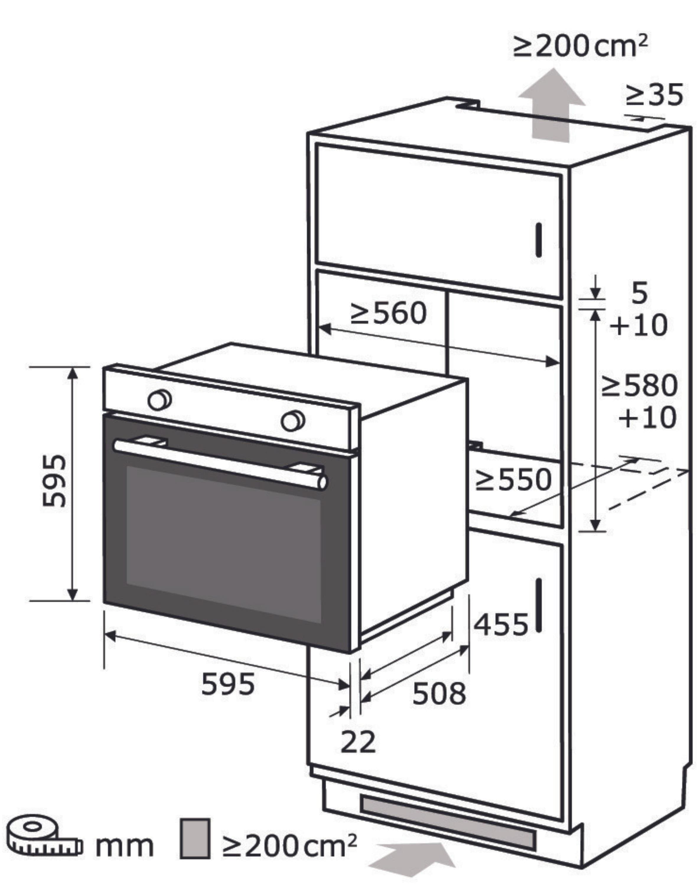 exquisit Backofen-Set »BAKO76600H inox«, Kühlventilator