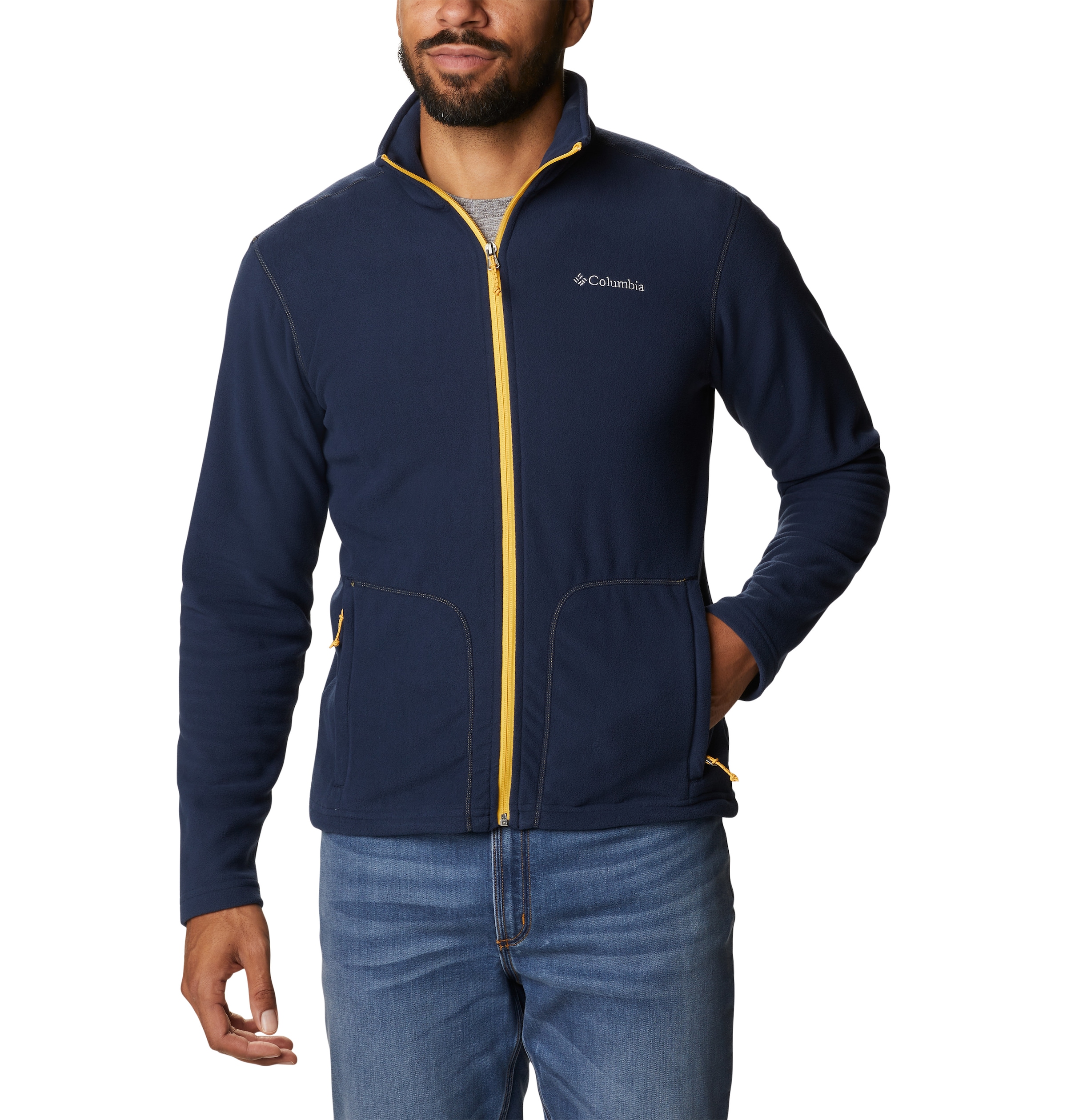 Columbia Fleecejacke "Fast Trek Light FZ Fleece" mit hochschließendem Kragen, windabweisend, wasserabweisend