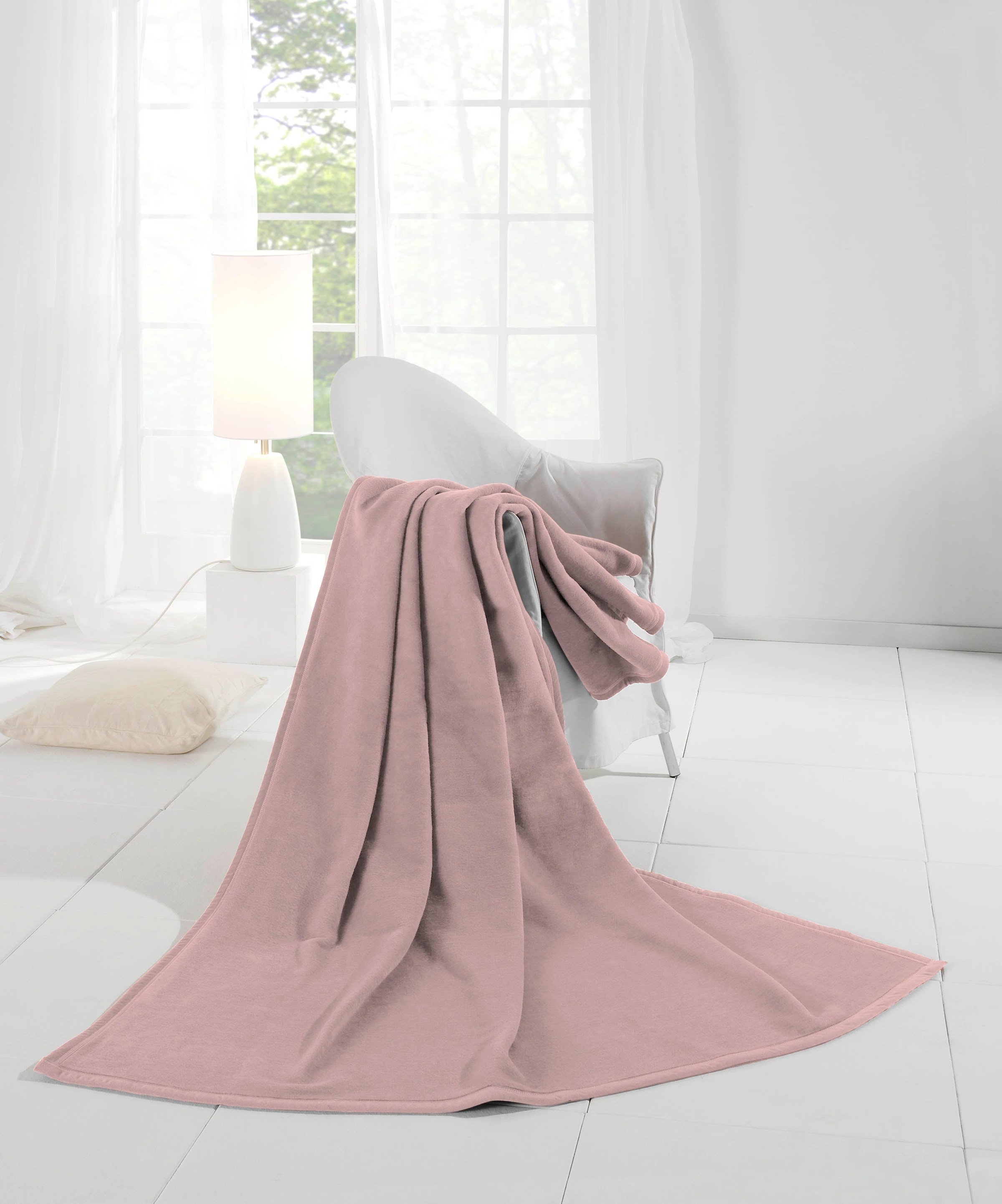 Biederlack Wohndecke »Wohndecke Cotton Home«, im Uni Design, Kuscheldecke