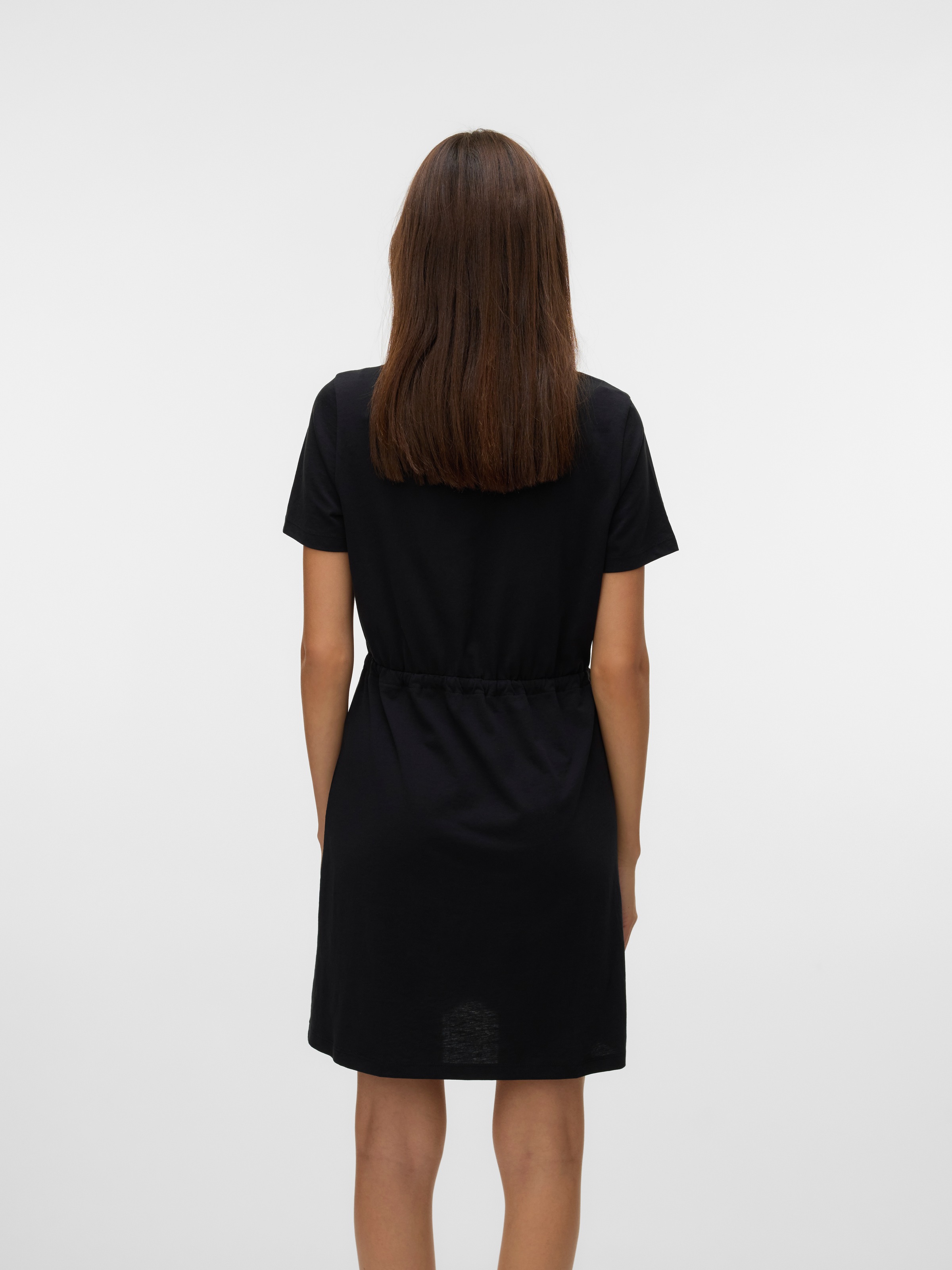 Thumbnail - Vero Moda Shirtkleid "VMLUNA SS SHORT STRING DRESS JRS NOOS" Baumwollmischung, regular fit