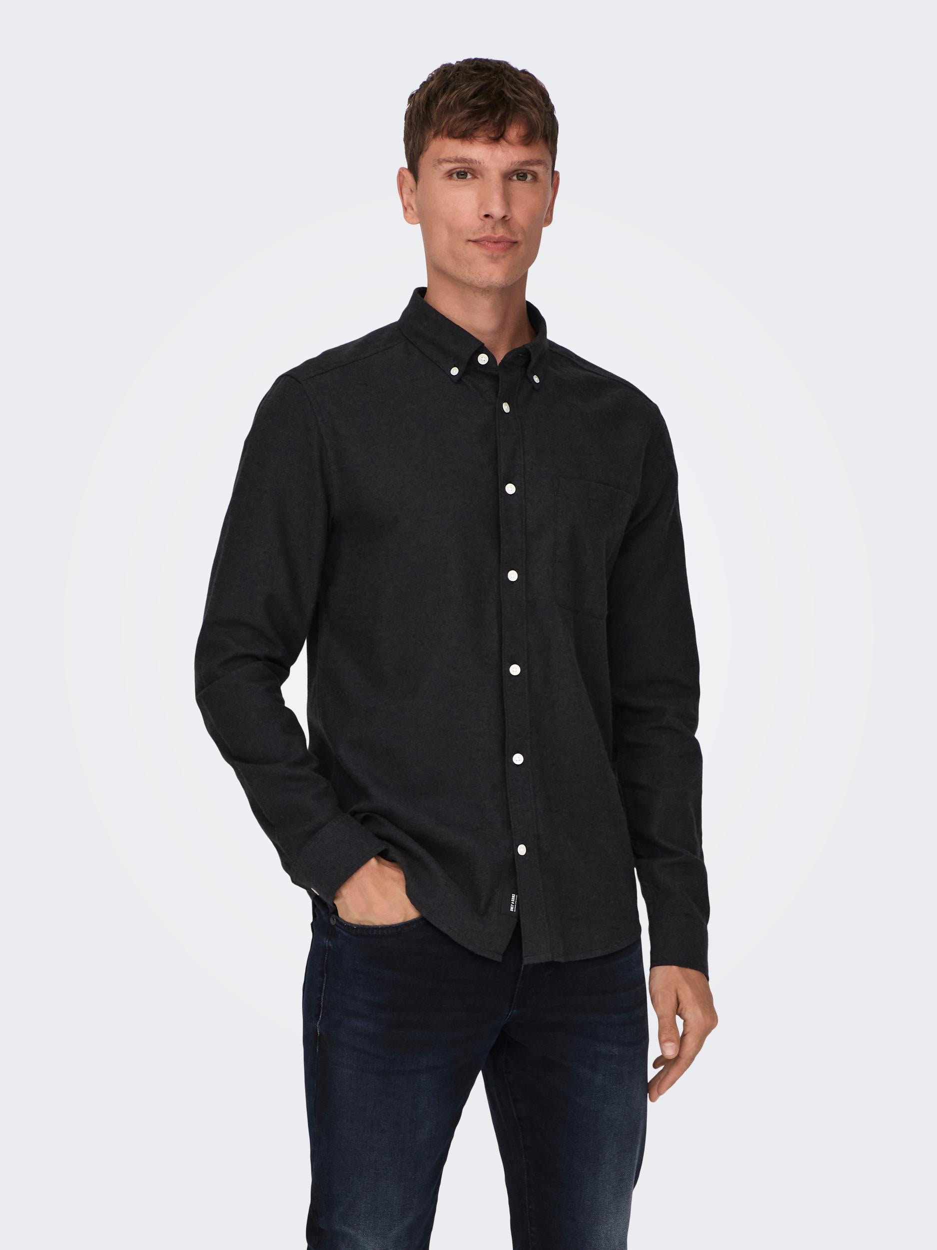 Only & Sons Onsgudmund slim 1-pkt solid shirt n