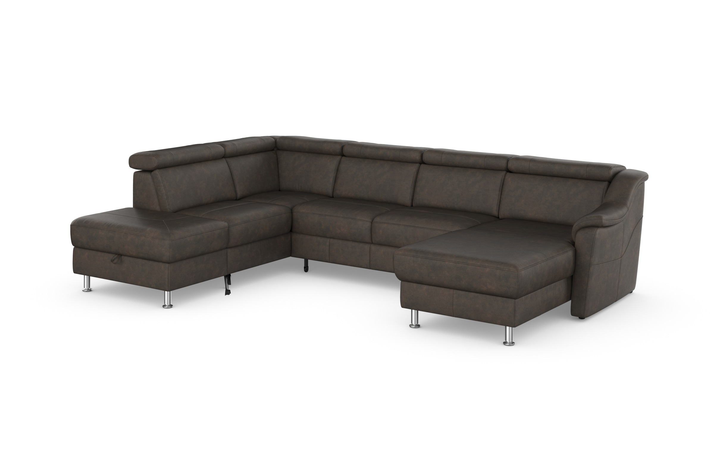 sit&more Wohnlandschaft »Freetown U-Form«, Kopfteilverstellung und Federkern, wahlweise mit Bettfunktion