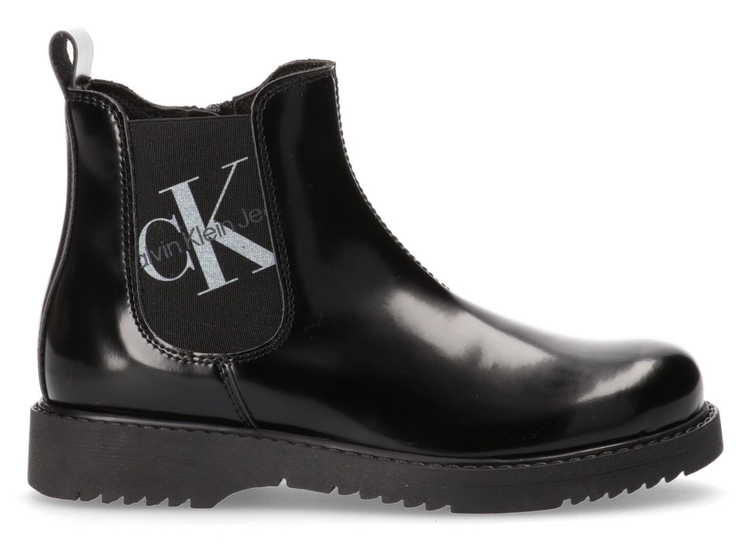 Calvin Klein Jeans Chelseaboots »CHELSEA BOOT BLACK« mit Logoschriftzug am Stretcheinsatz